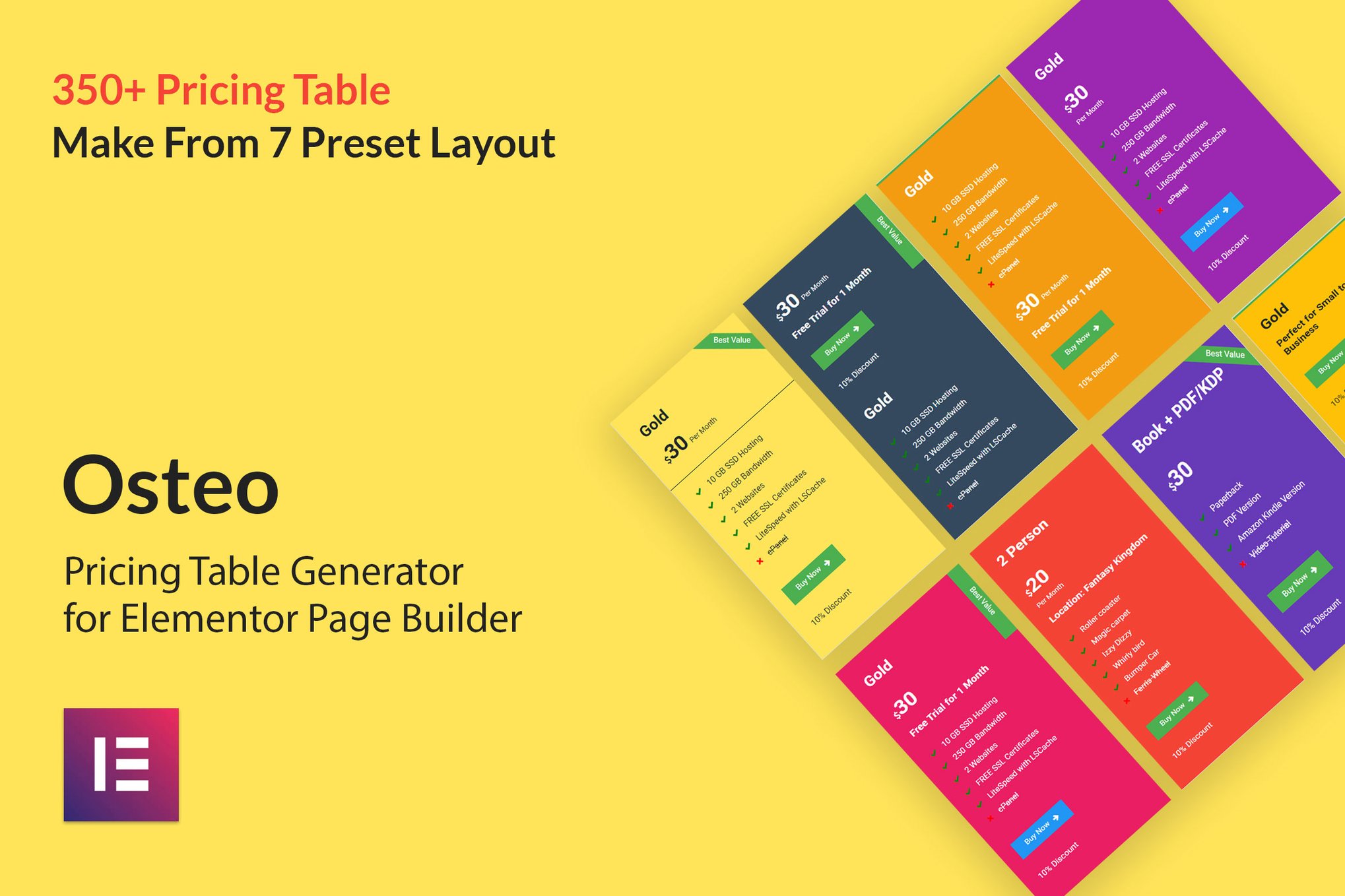 Osteo - Pricing Table for Elementor plugin cover image