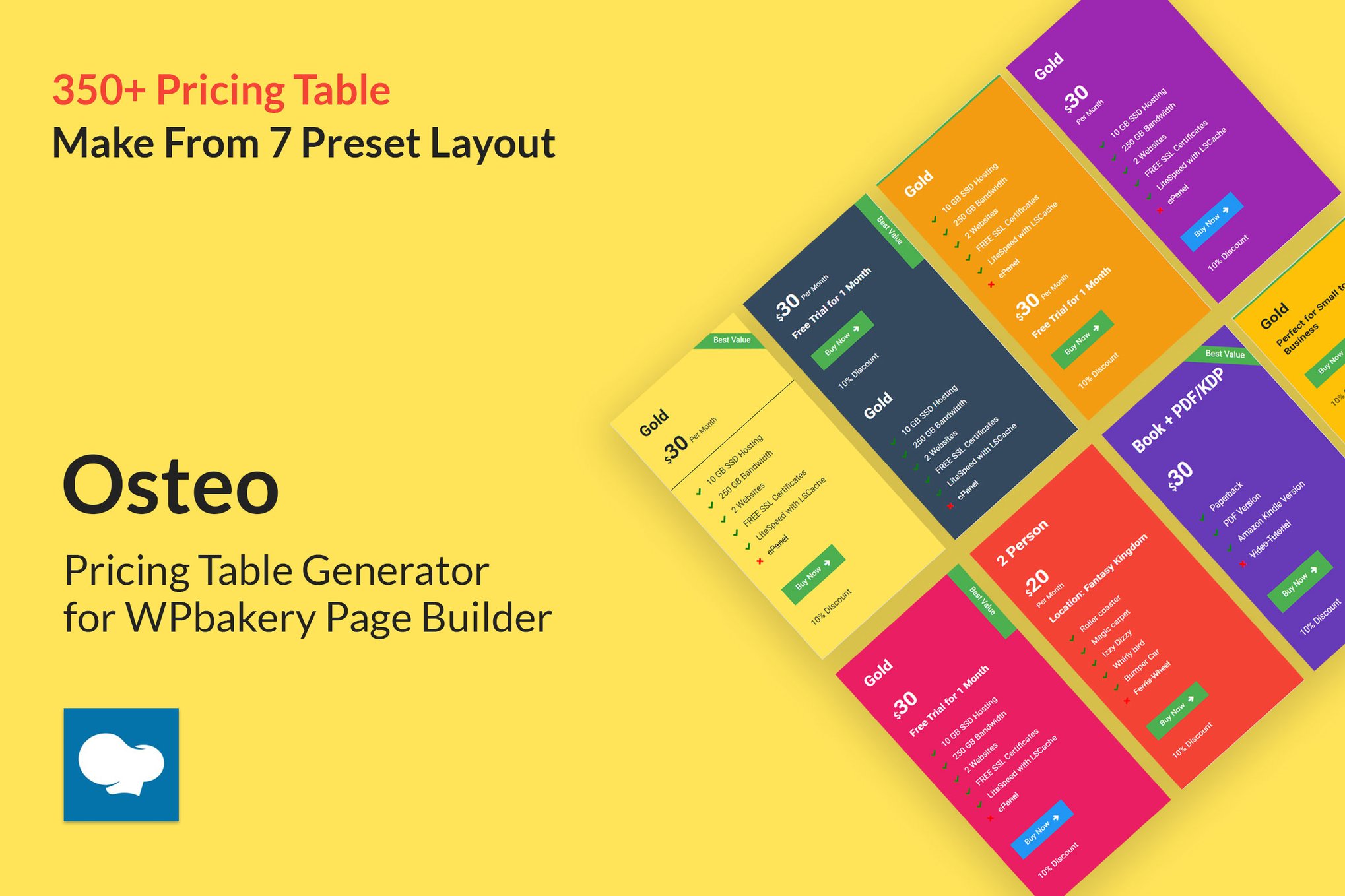 Osteo - Pricing Table for WPbakery Page Builder plugin cover image