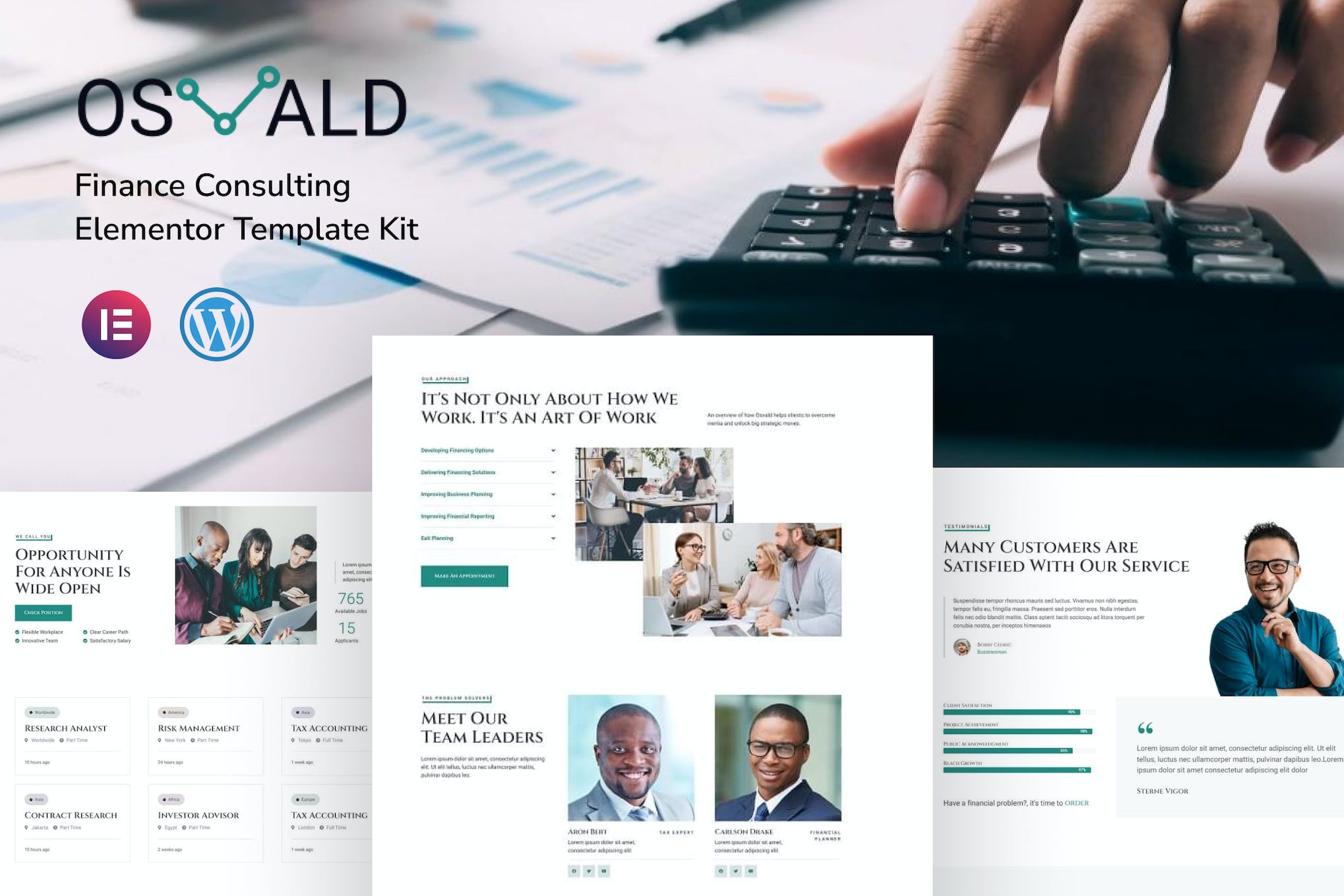 Osvald - Finance Consulting Elementor Pro Template Kit template kit cover image