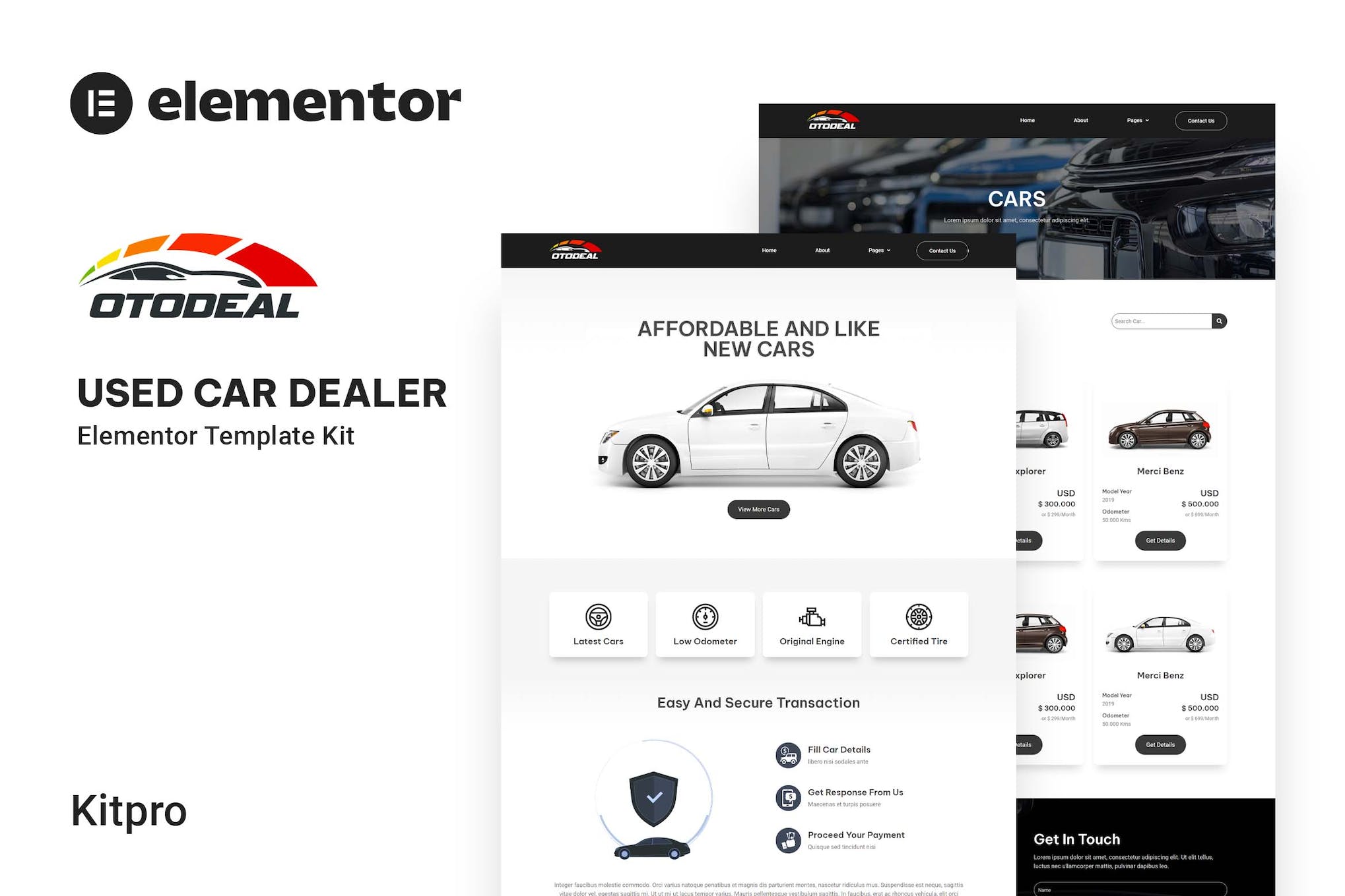 Otodeal - Used Car Dealer Elementor Template Kit template kit cover image