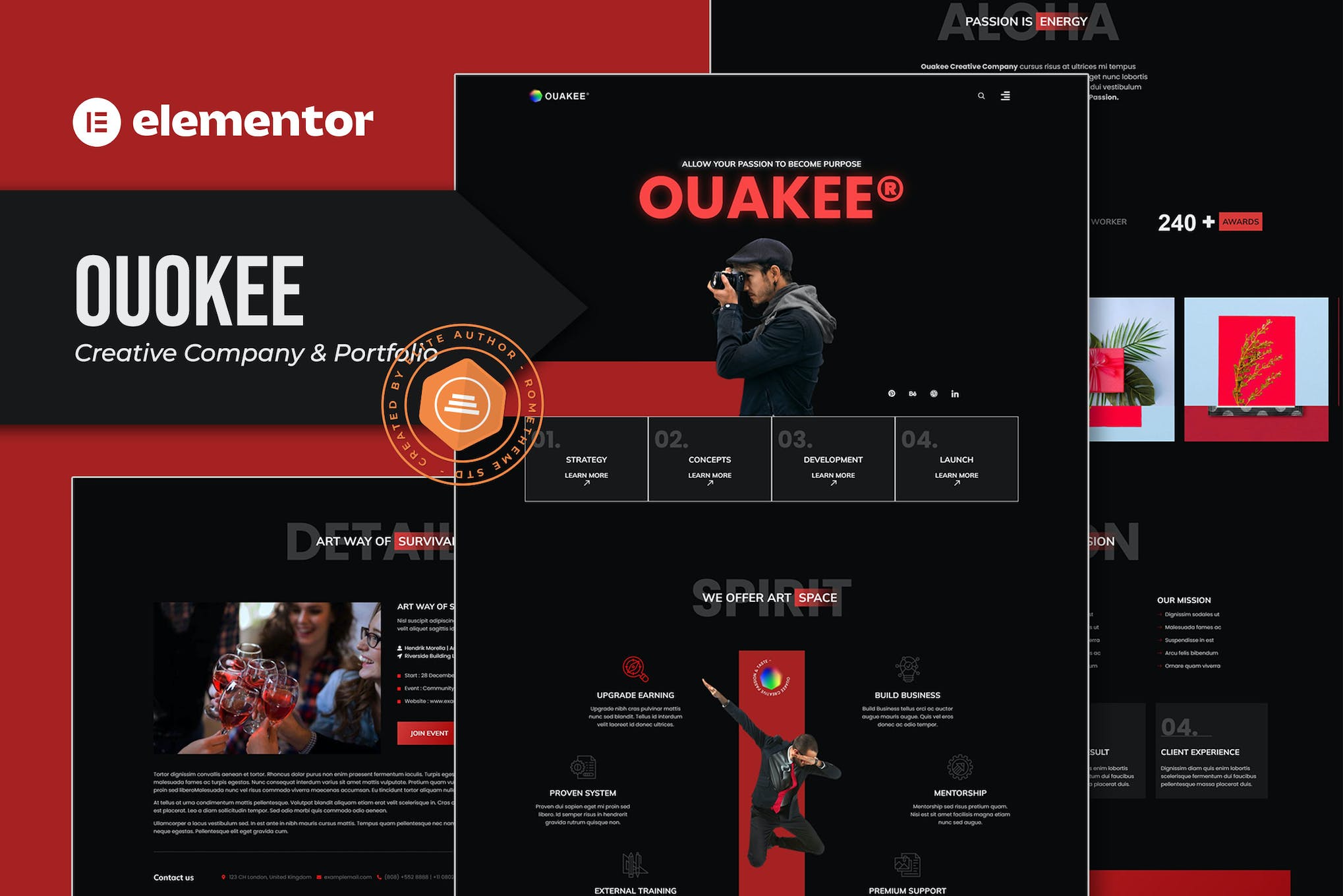 Ouakee - Creative Company & Professional Portfolio Elementor Template Kit template kit cover image