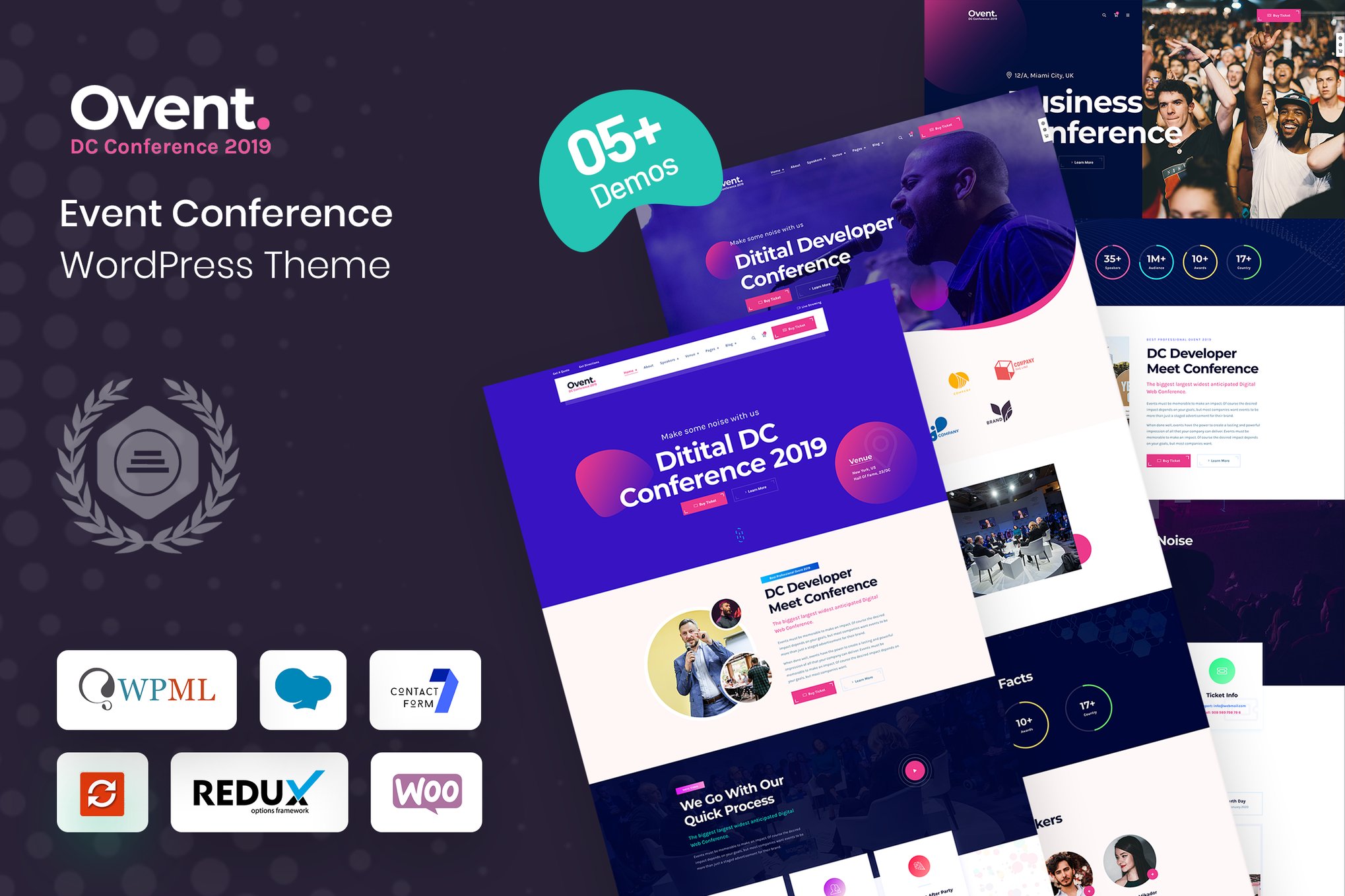 Ovent - Event Conference WordPress Theme theme cover image