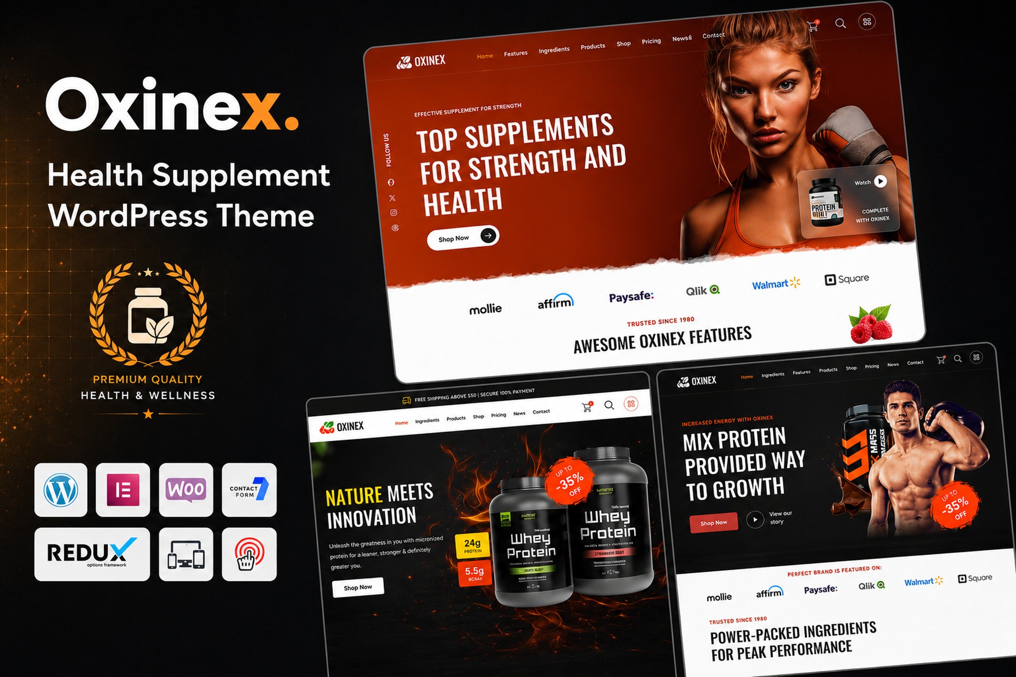 Oxinex - Health Supplement WordPress Theme theme cover image