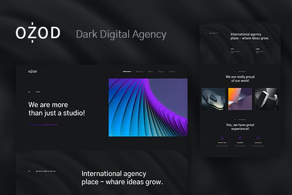 Ozod - Dark Digital Agency Elementor Template Kit template kit cover image