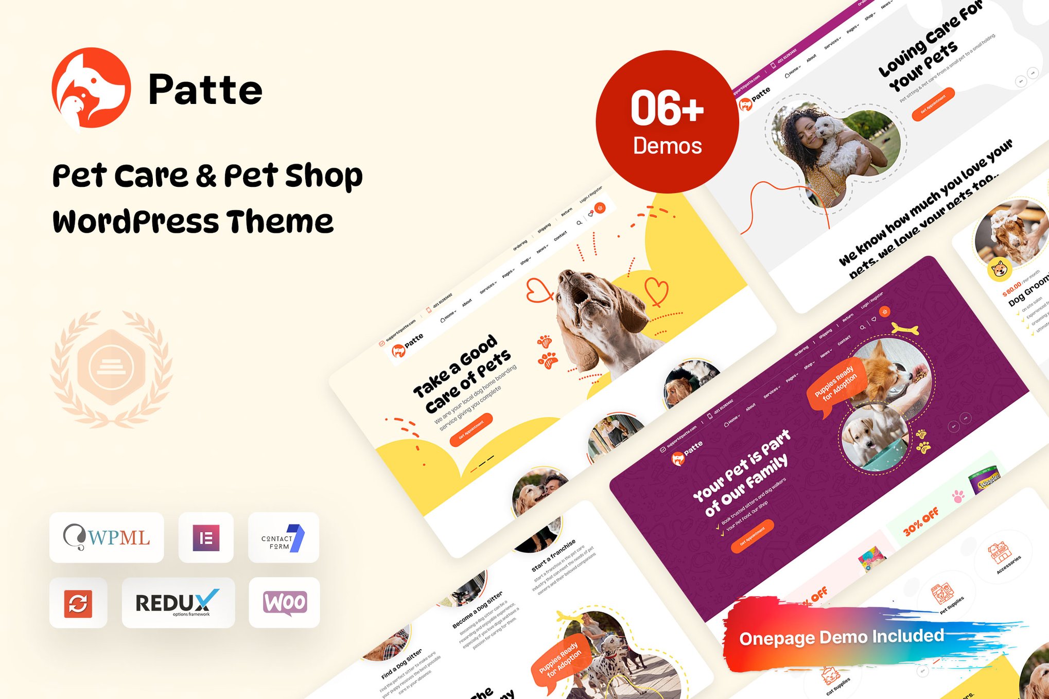 Patte – Pet Care & Pet Shop WordPress Theme theme cover image