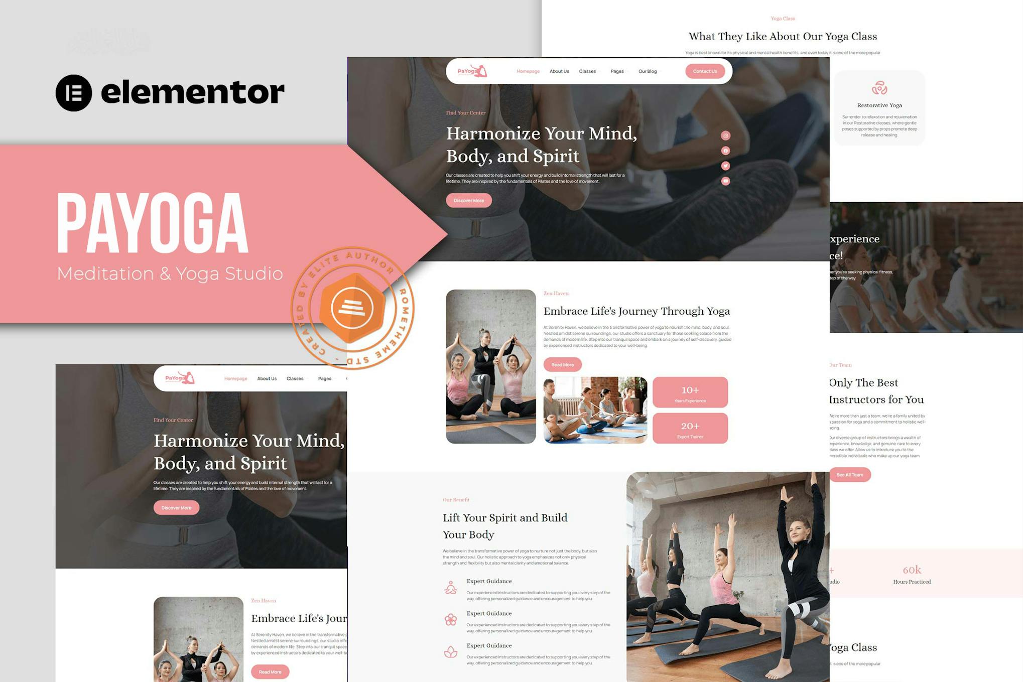 Payoga - Meditation & Yoga Studio Elementor Template Kit template kit cover image
