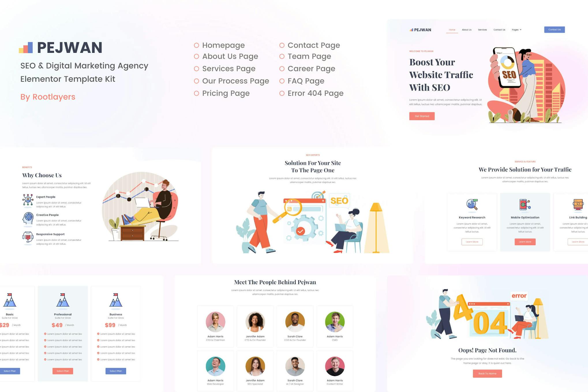 Pejwan - SEO & Digital Marketing Agency Template Kit template kit cover image