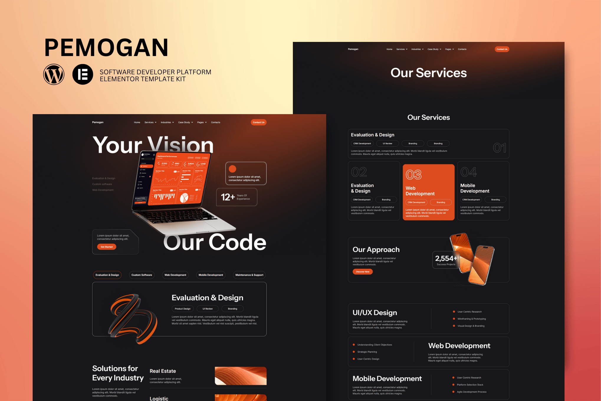 Pemogan - Software Development & IT Solutions Elementor Template Kit template kit cover image