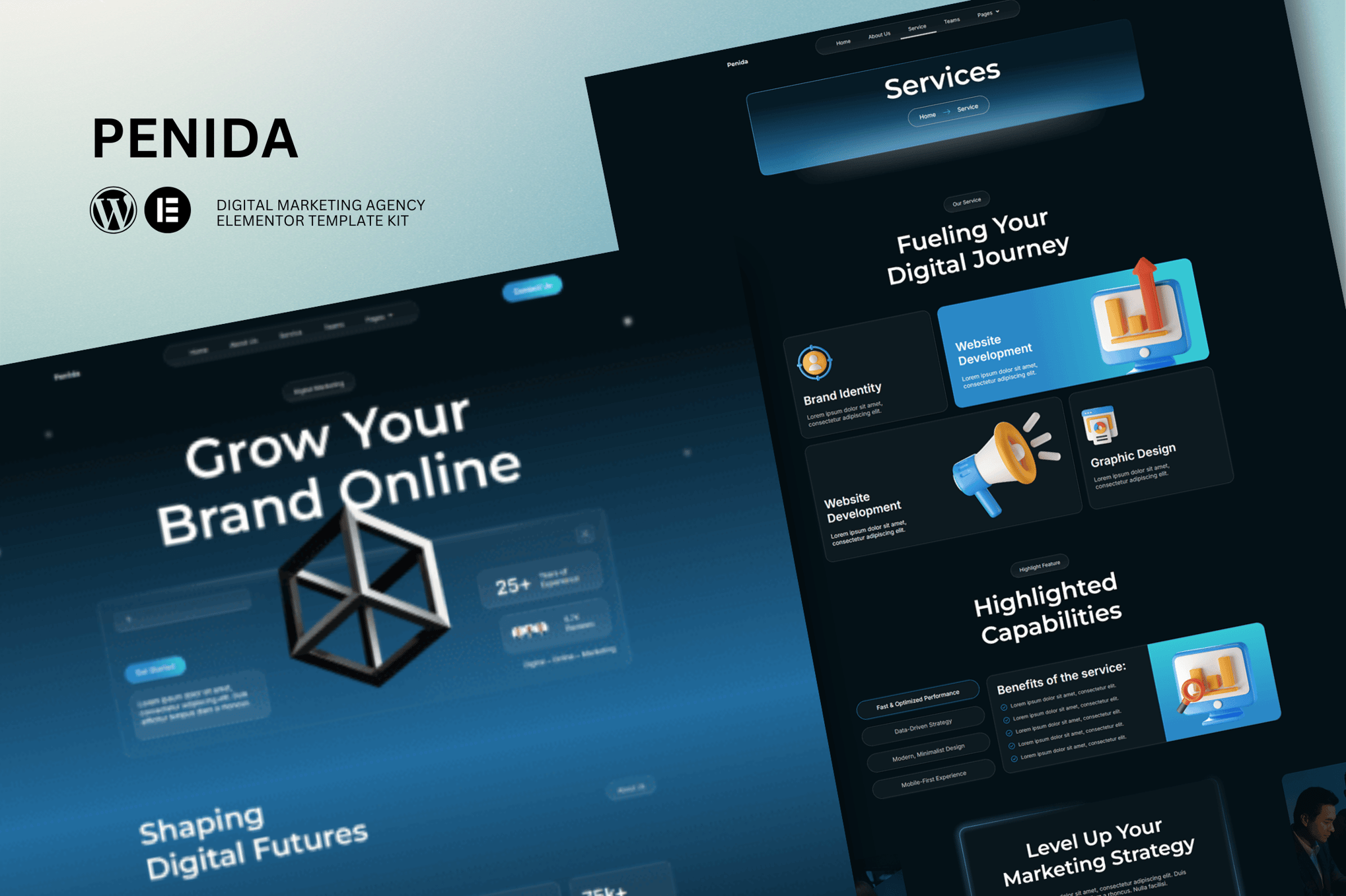 Penida - Digital Marketing Agency Elementor Template Kit template kit cover image