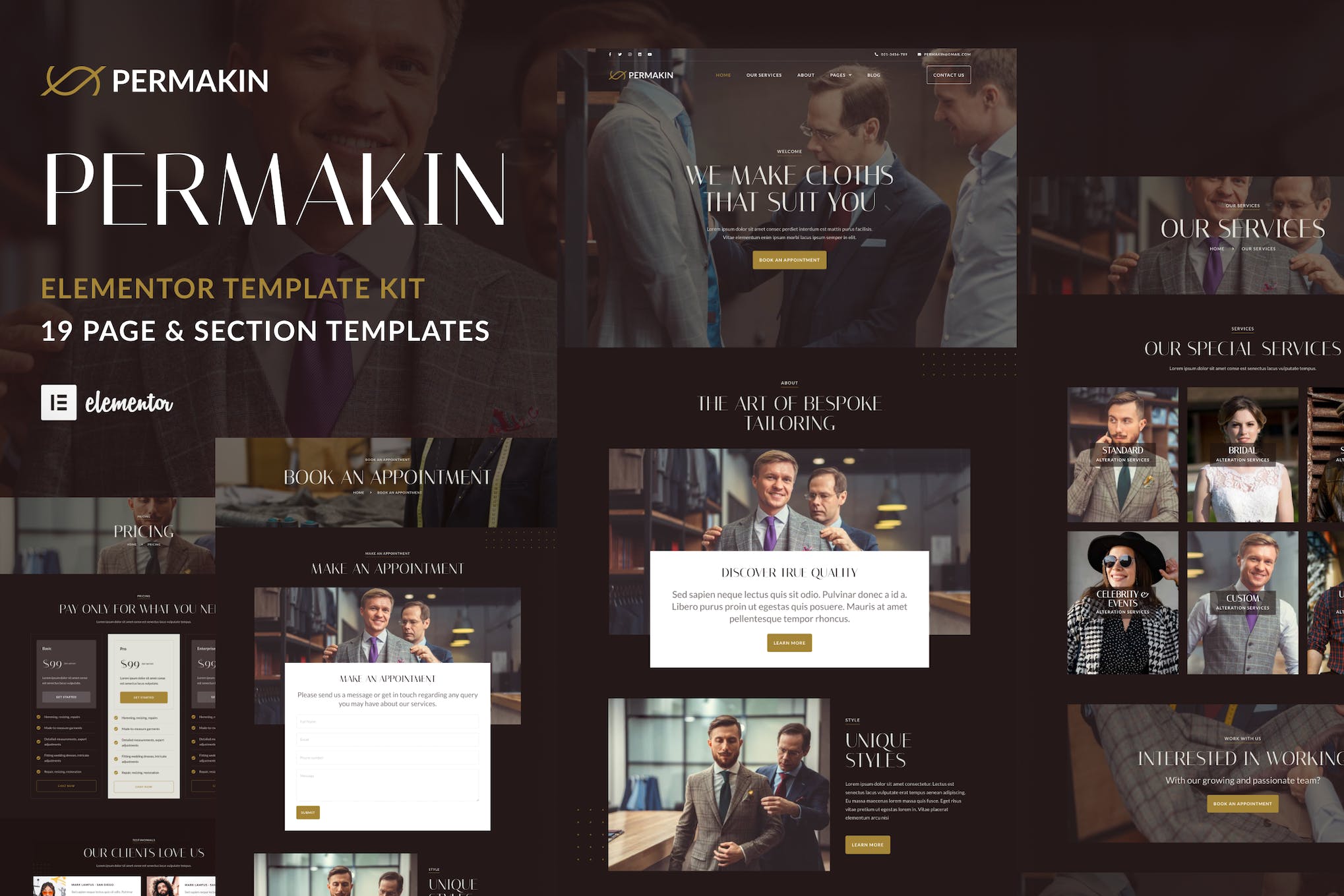 Permakin - Professional Tailor & Clothing Alteration Elementor Template Kit template kit cover image