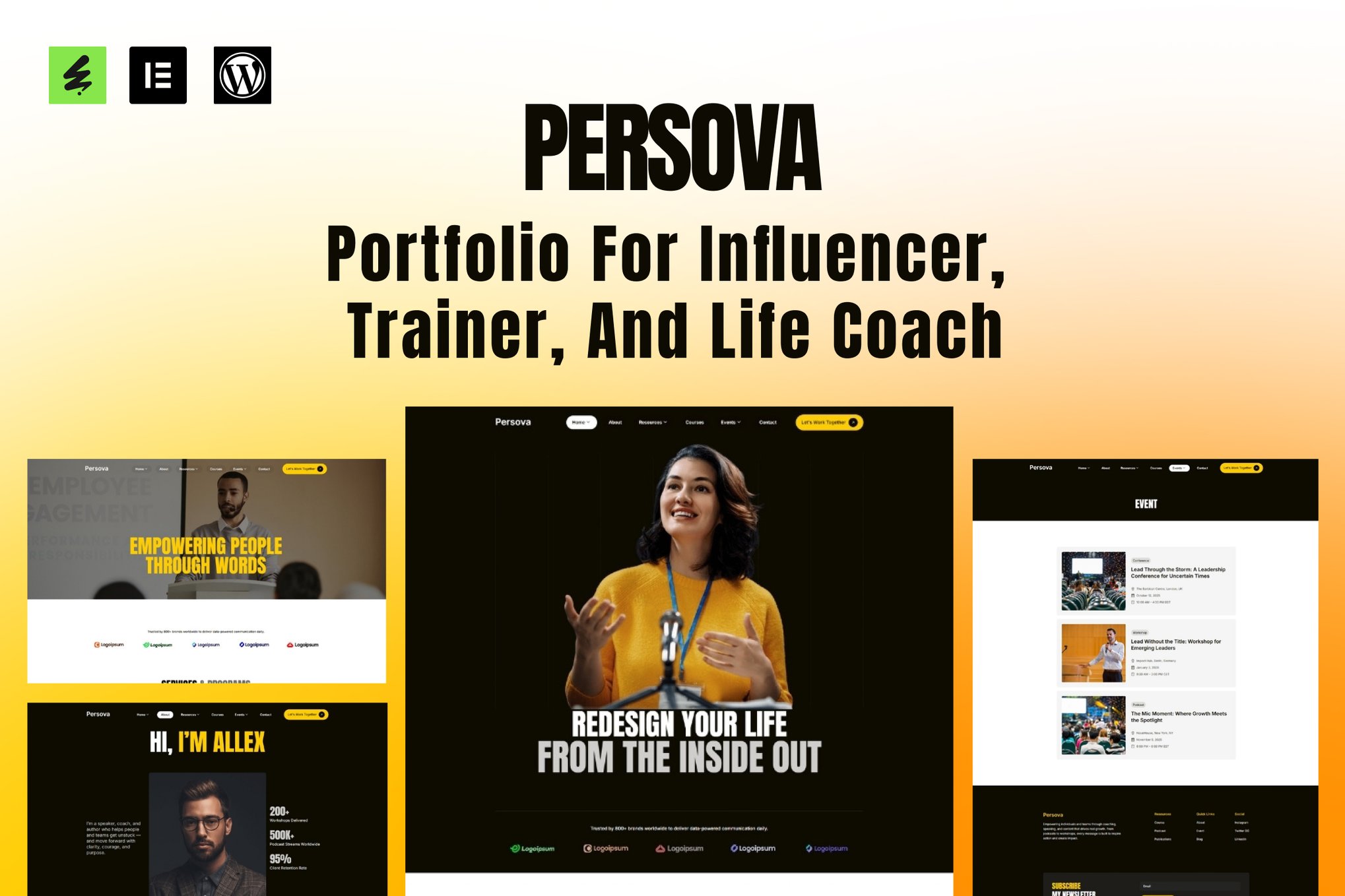 Persova - Influencer Portfolio Elementor Template Kit template kit cover image