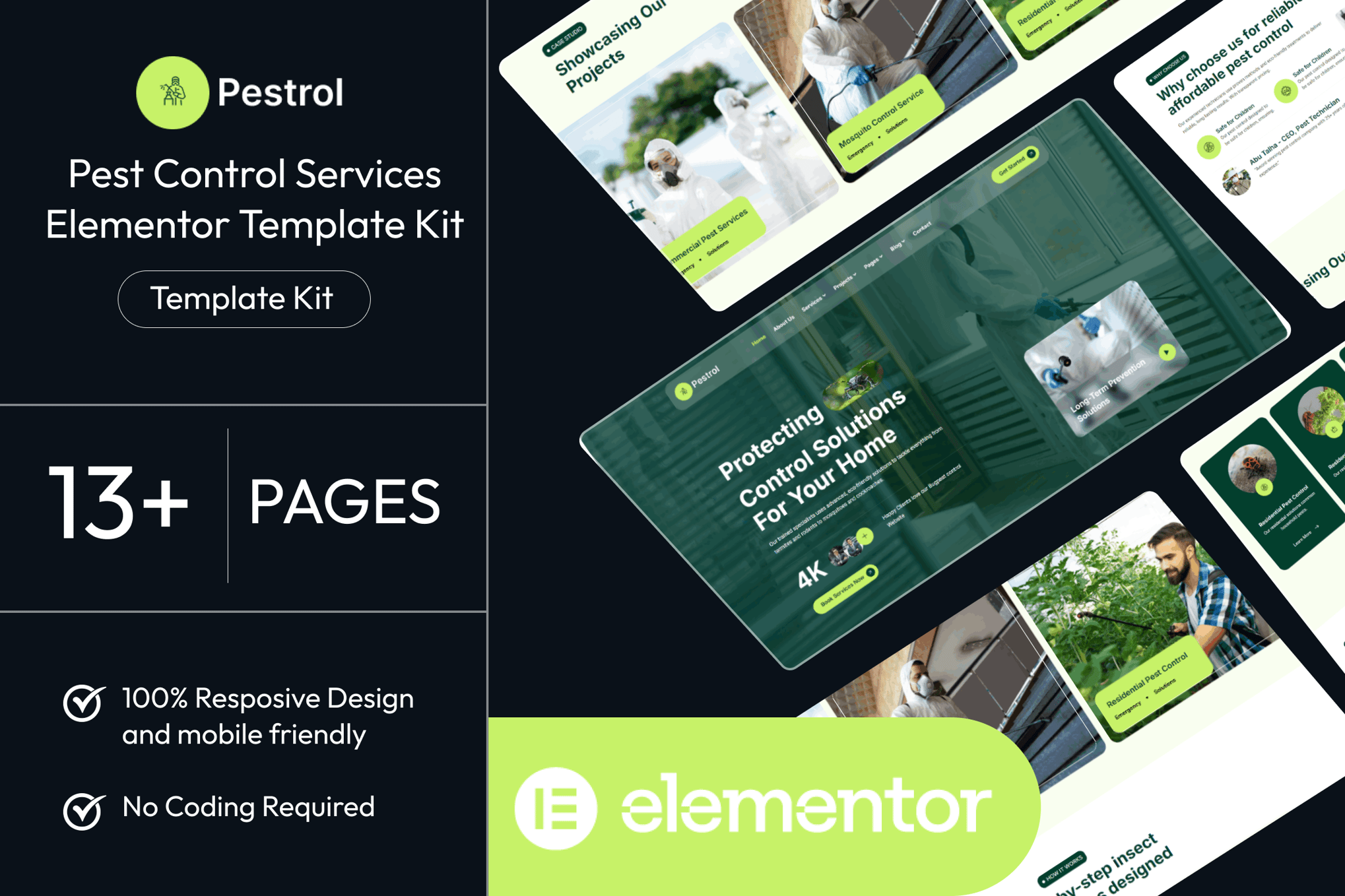 Pestrol - Pest Control Services Elementor Template Kit template kit cover image