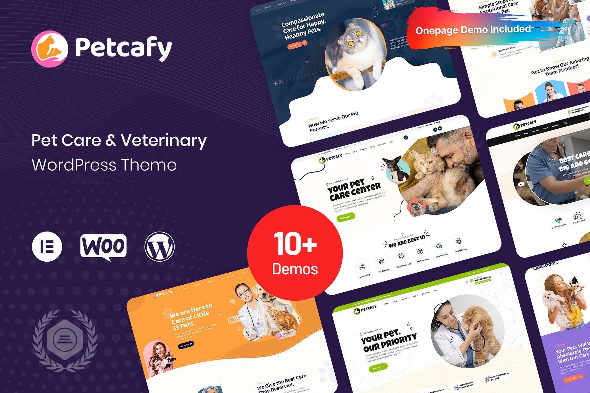 Petcafy - Pet Care & Veterinary WordPress Theme theme cover image