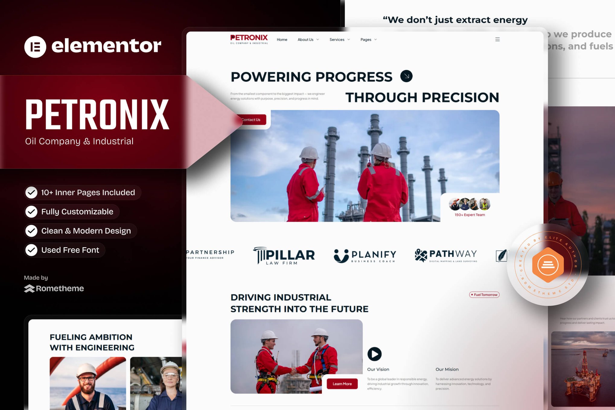 Petronix - Oil Company & Industrial Elementor Template Kit template kit cover image