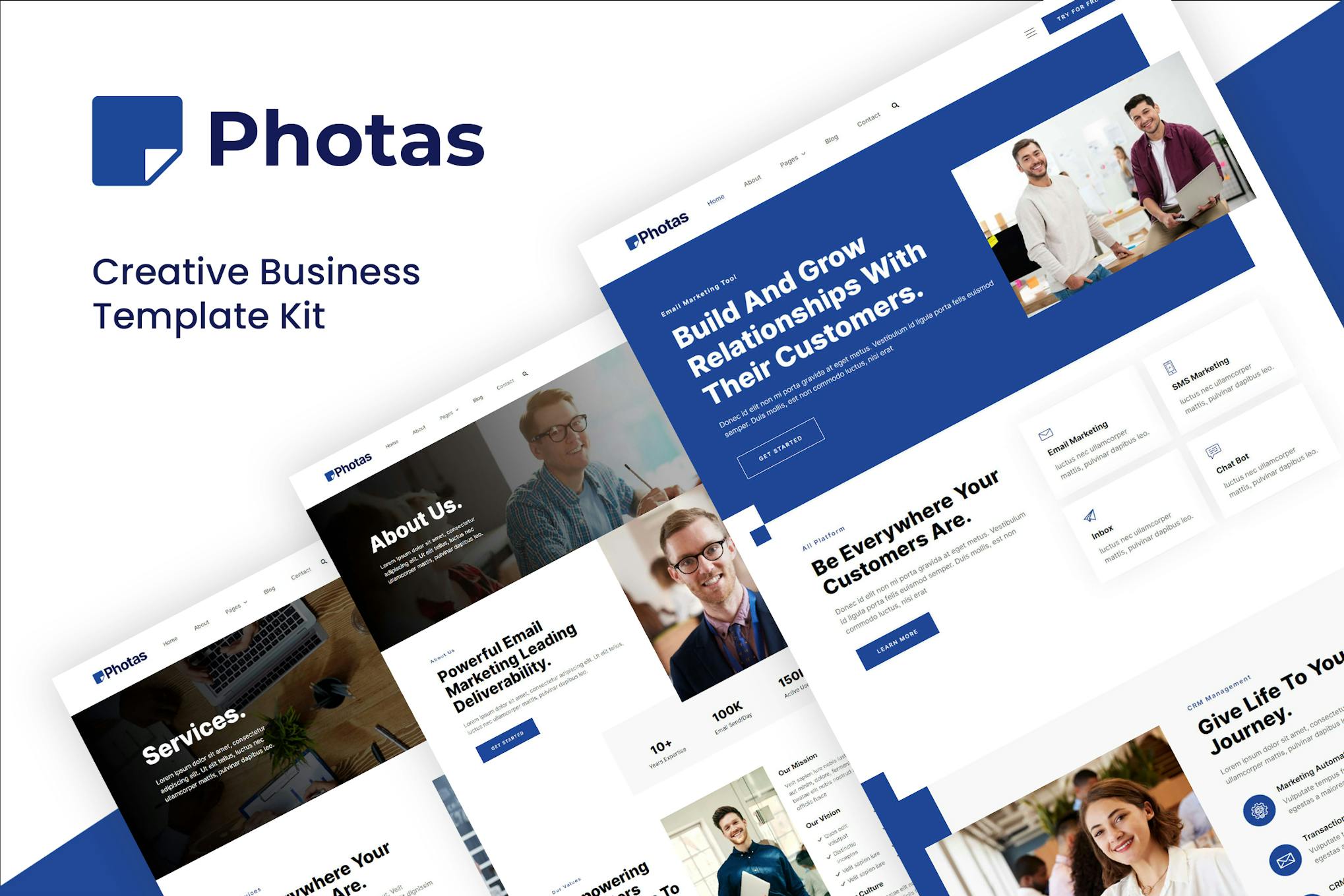Photas - Email Marketing Company Elementor Template Kit template kit cover image