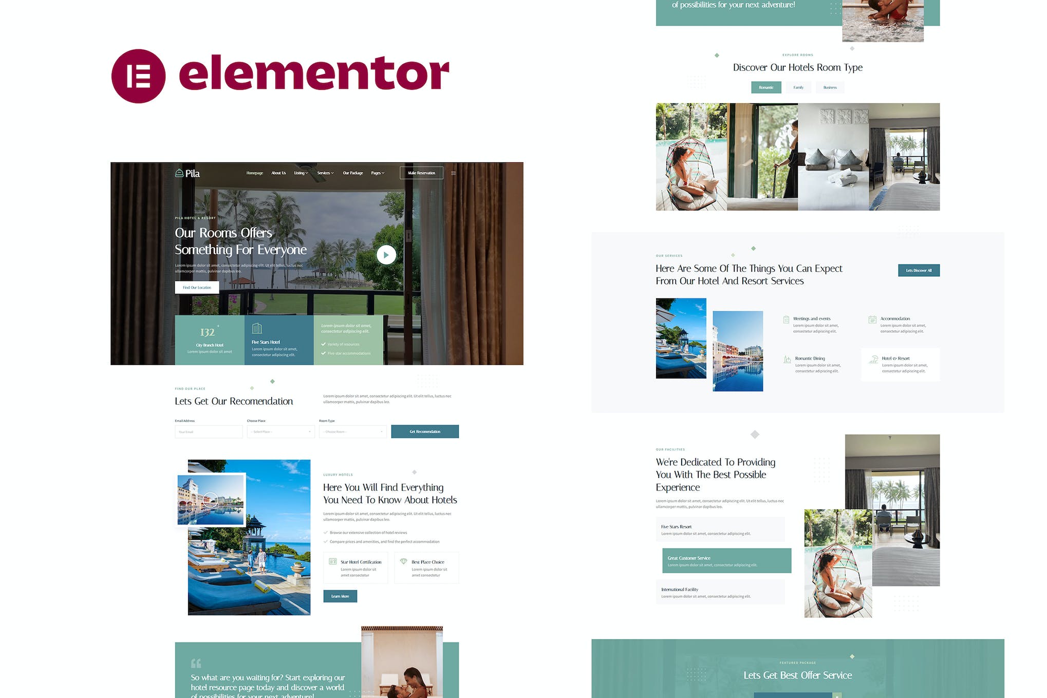 Pila - Hotel & Resort Elementor Template Kit template kit cover image