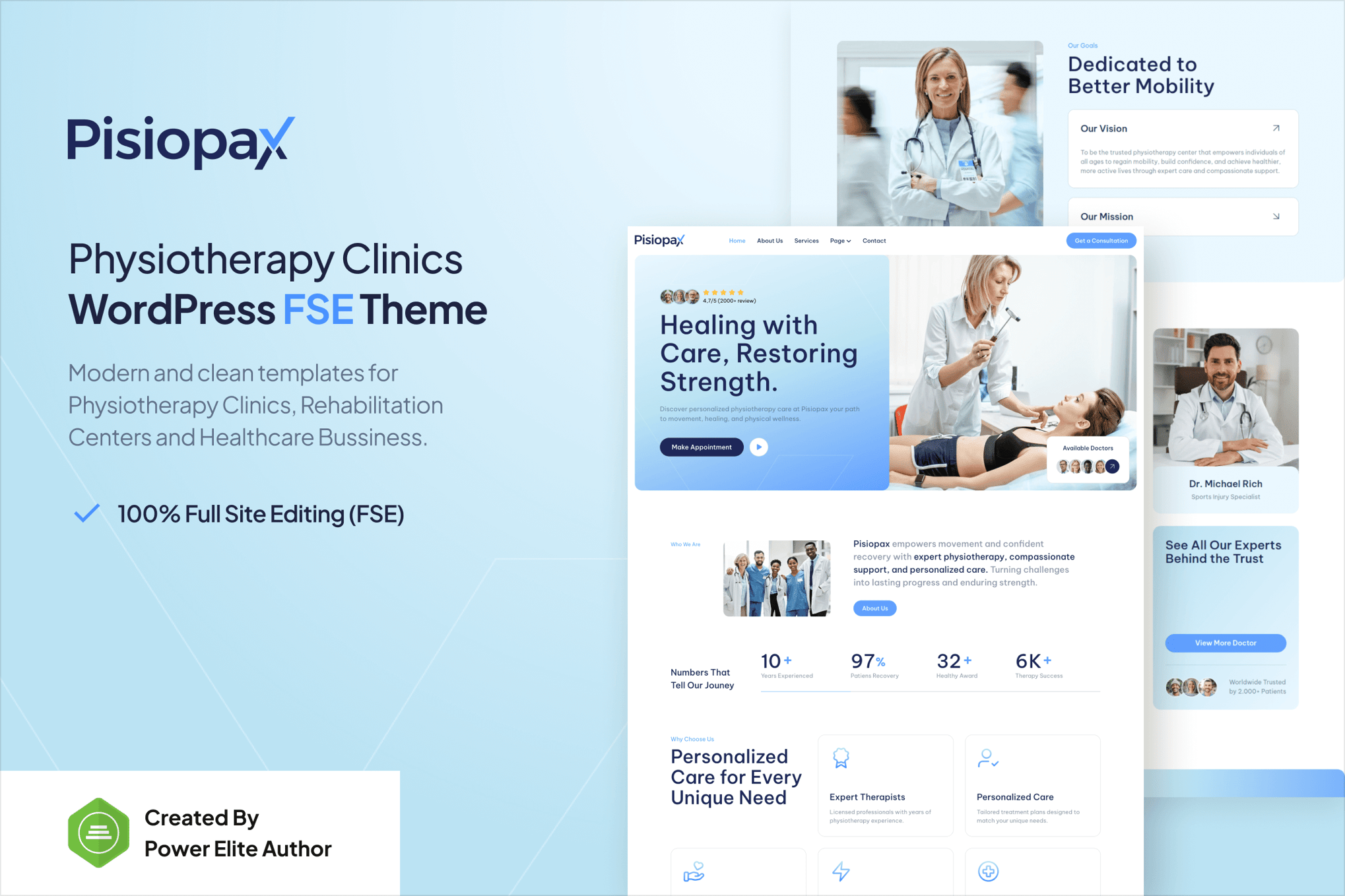 Pisiopax – Physiotherapy Clinic WordPress Theme theme cover image