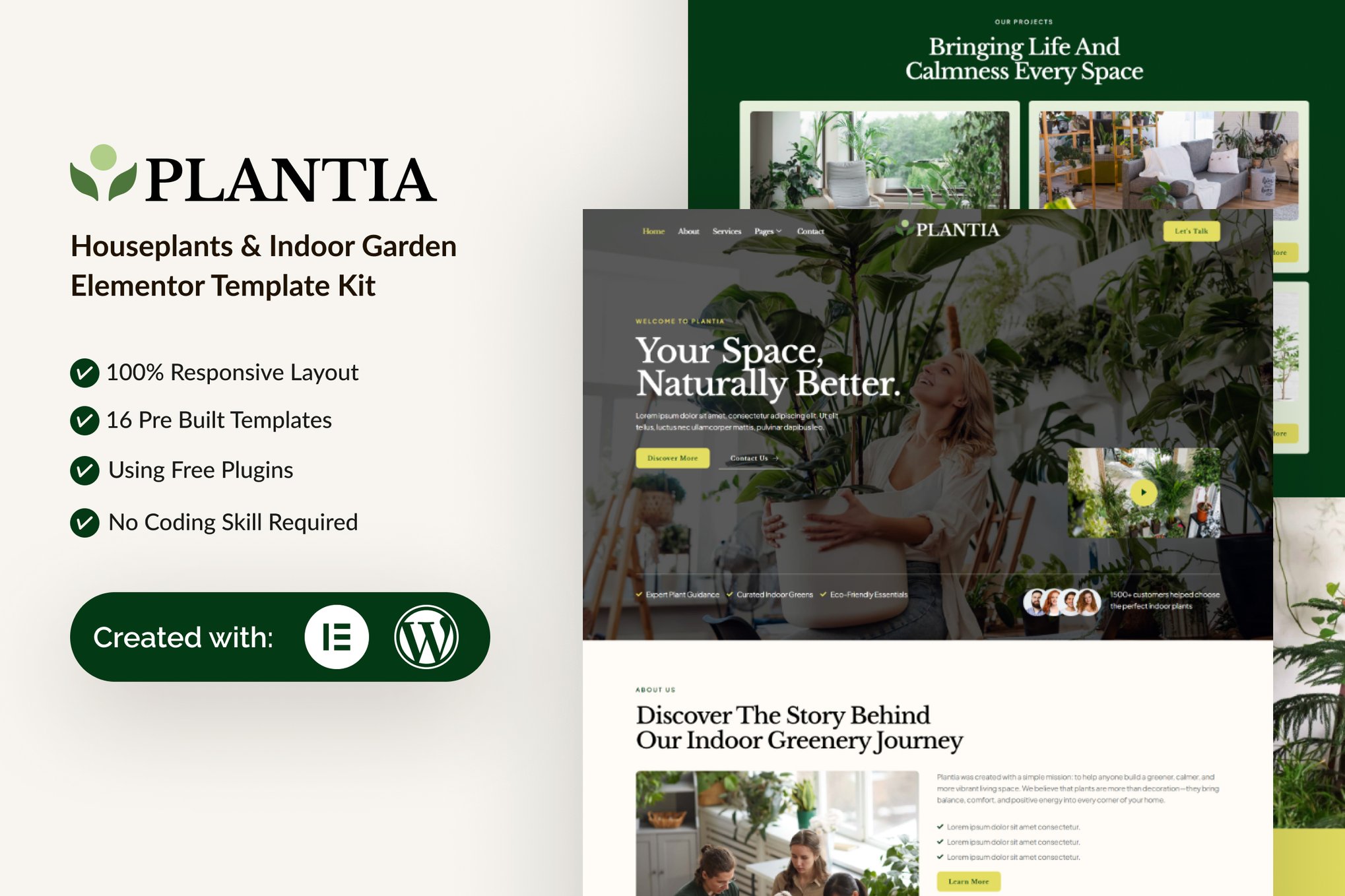 Plantia - Houseplants & Indoor Garden Elementor Template Kit template kit cover image