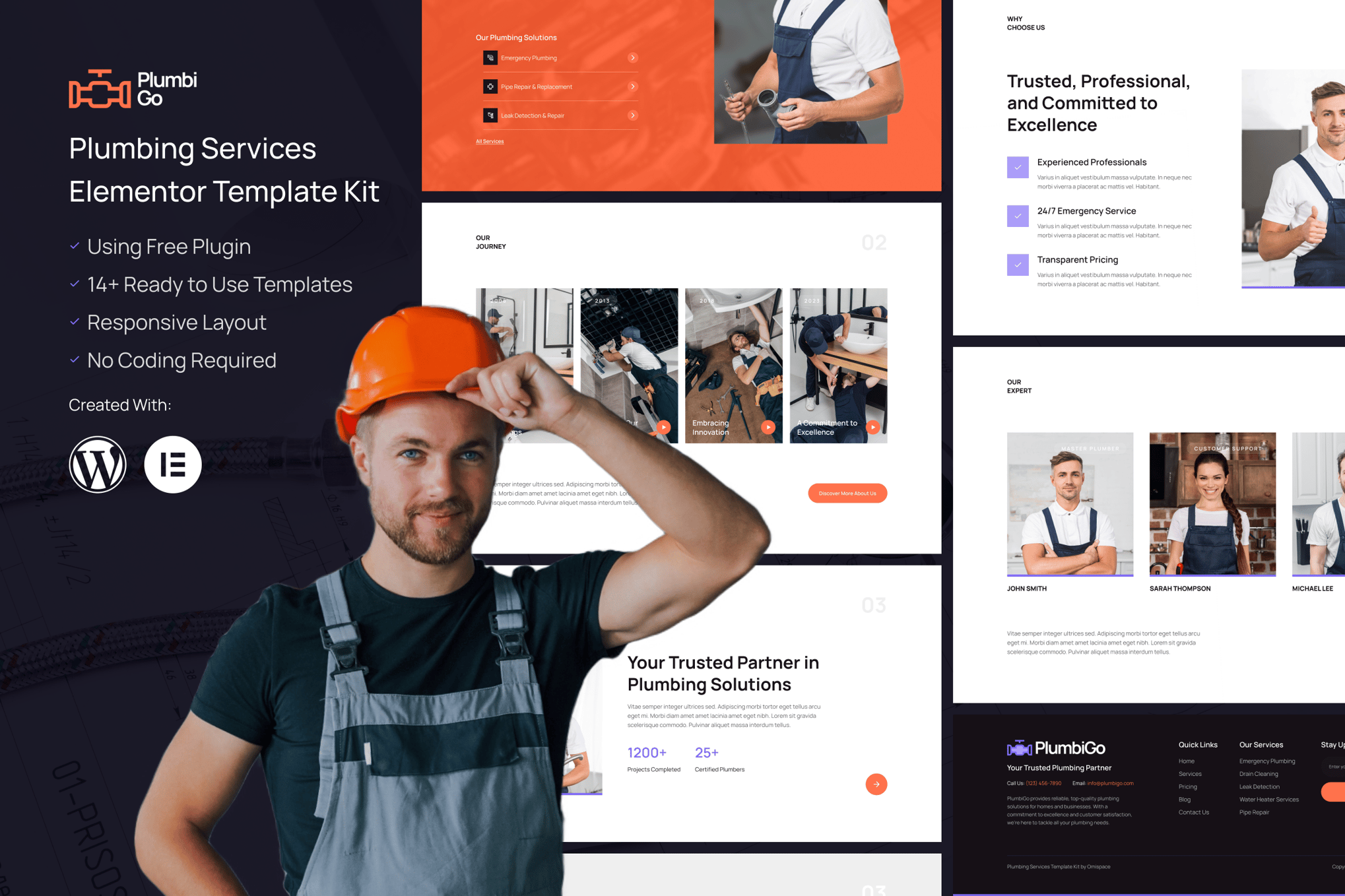 PlumbiGo - Plumbing Services Elementor Template Kit template kit cover image