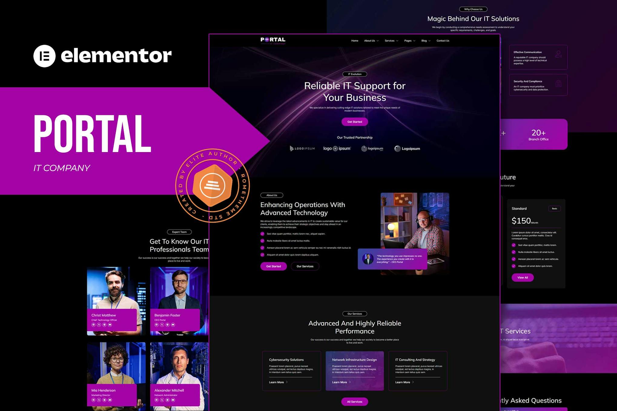 Portal - IT Company Elementor Template Kit template kit cover image