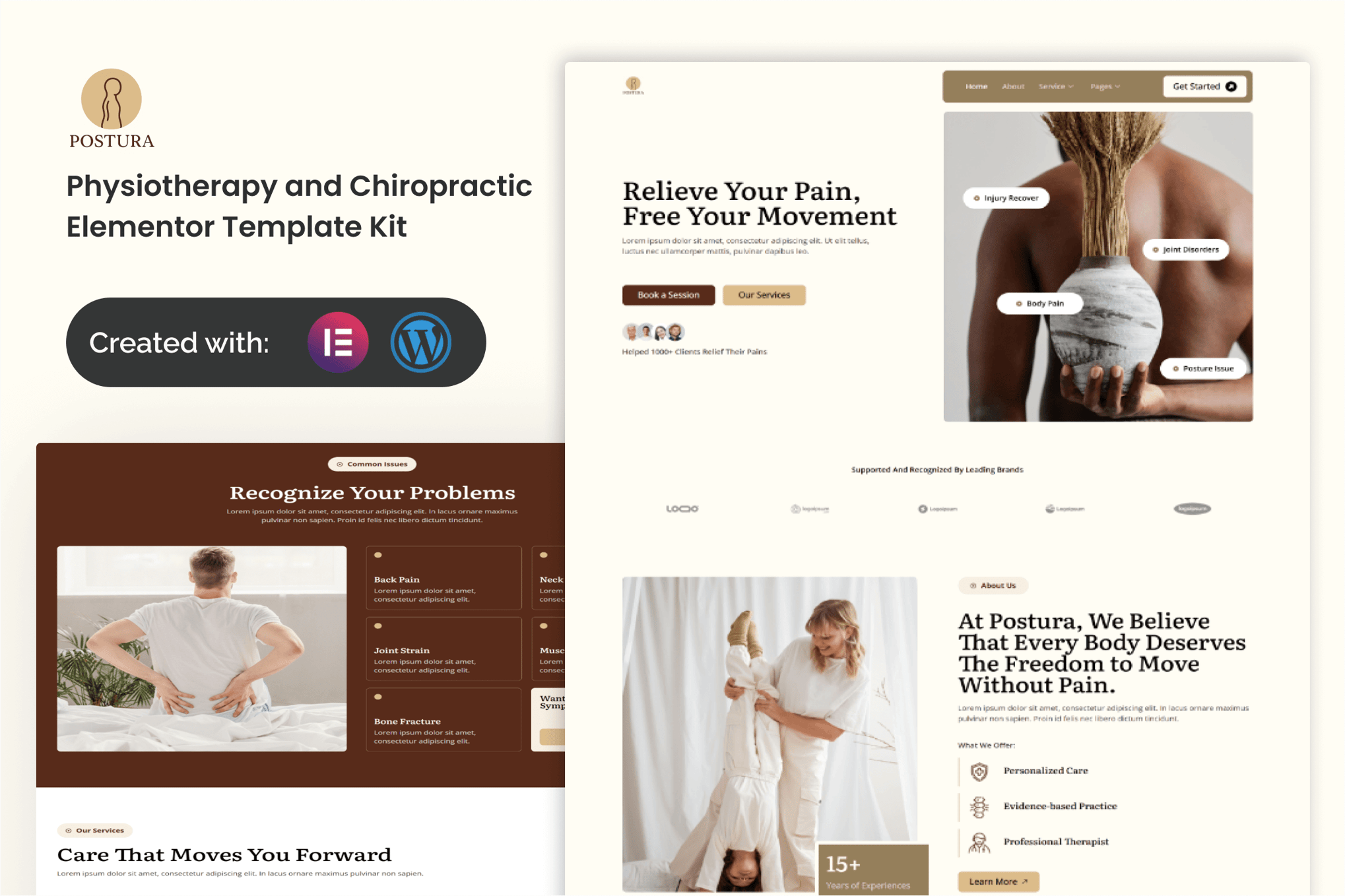 Postura - Physiotherapy & Chiropractic Elementor Template Kit template kit cover image