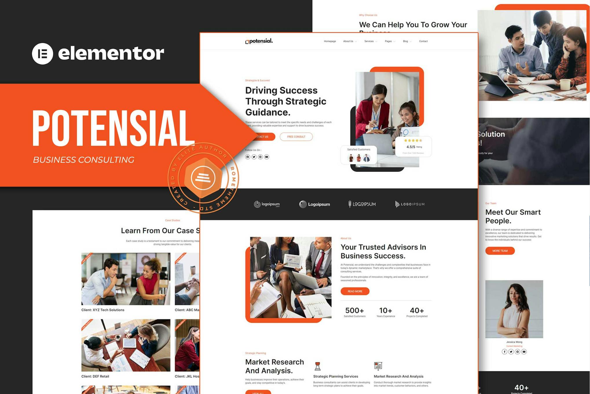 Potensial - Business Consulting Elementor Template Kit template kit cover image