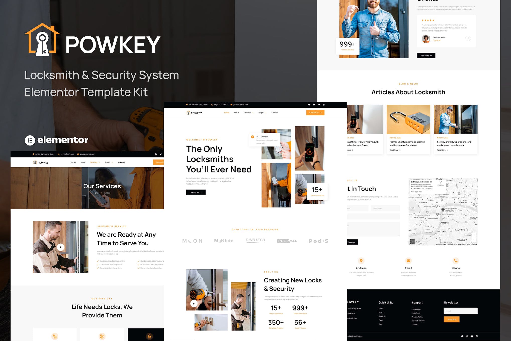 Powkey - Locksmith & Security System Elementor Template Kit template kit cover image