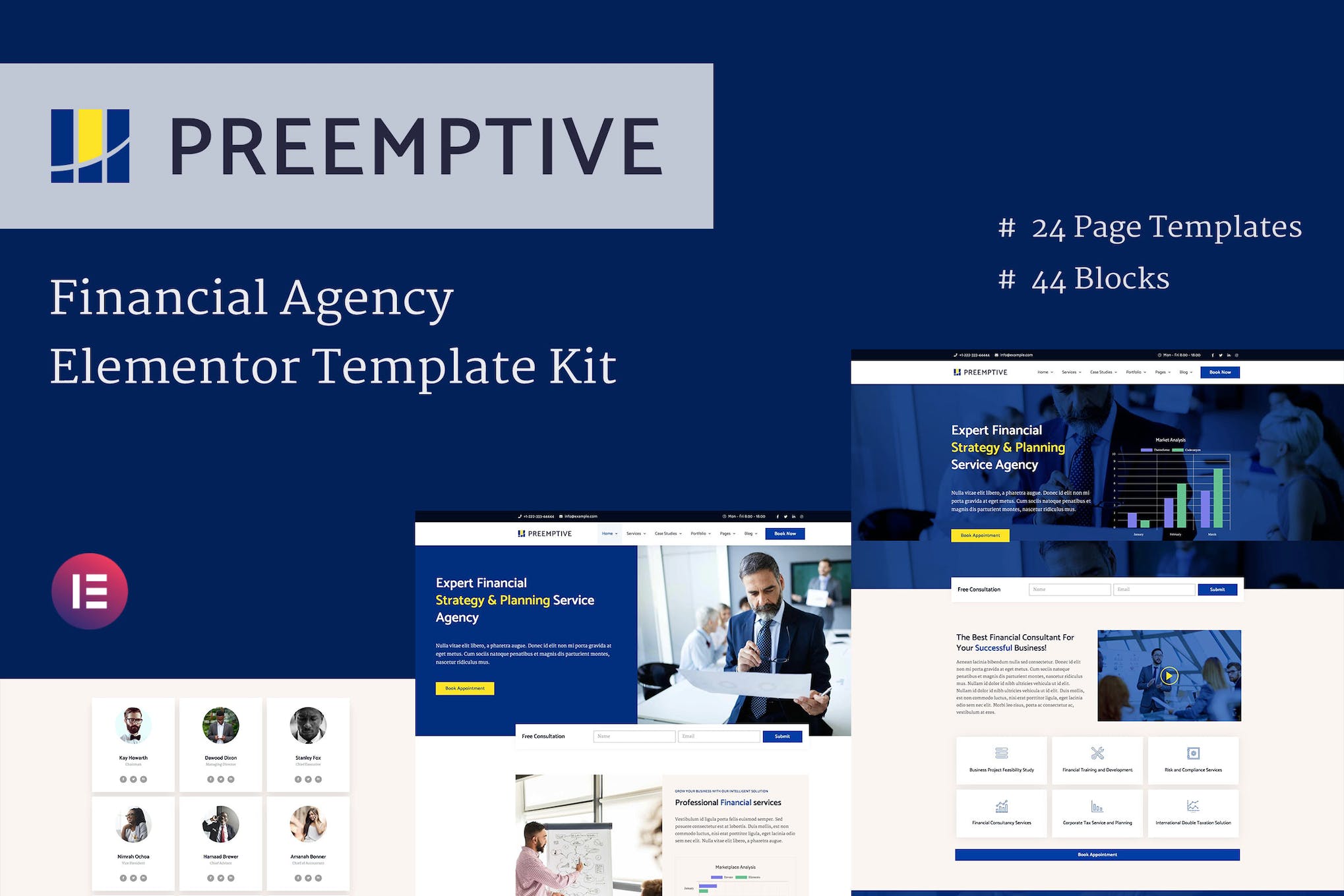 Preemptive - Business & Finance Elementor Template Kit template kit cover image