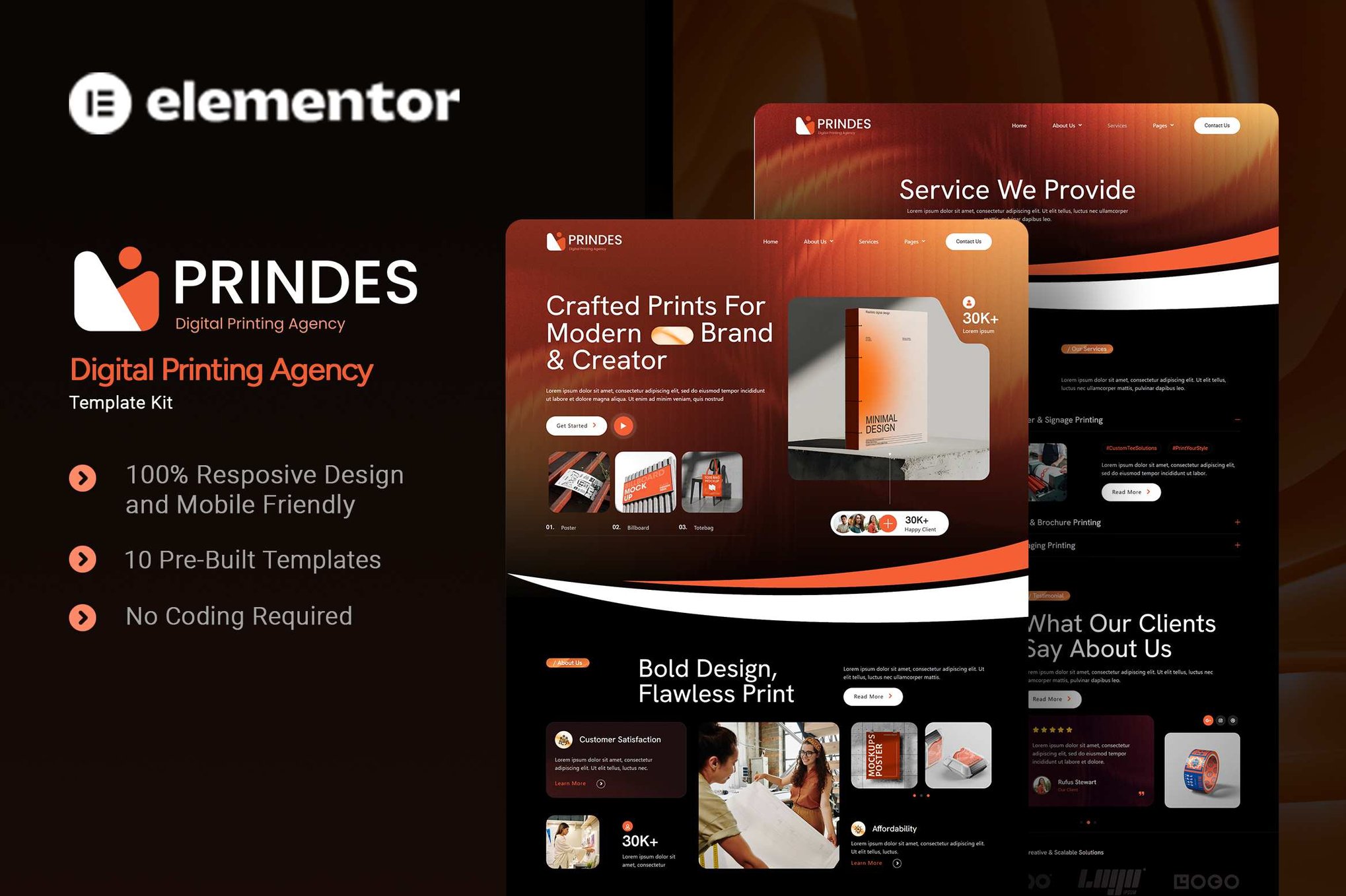 Prindes - Digital Printing Agency Elementor Template Kit template kit cover image