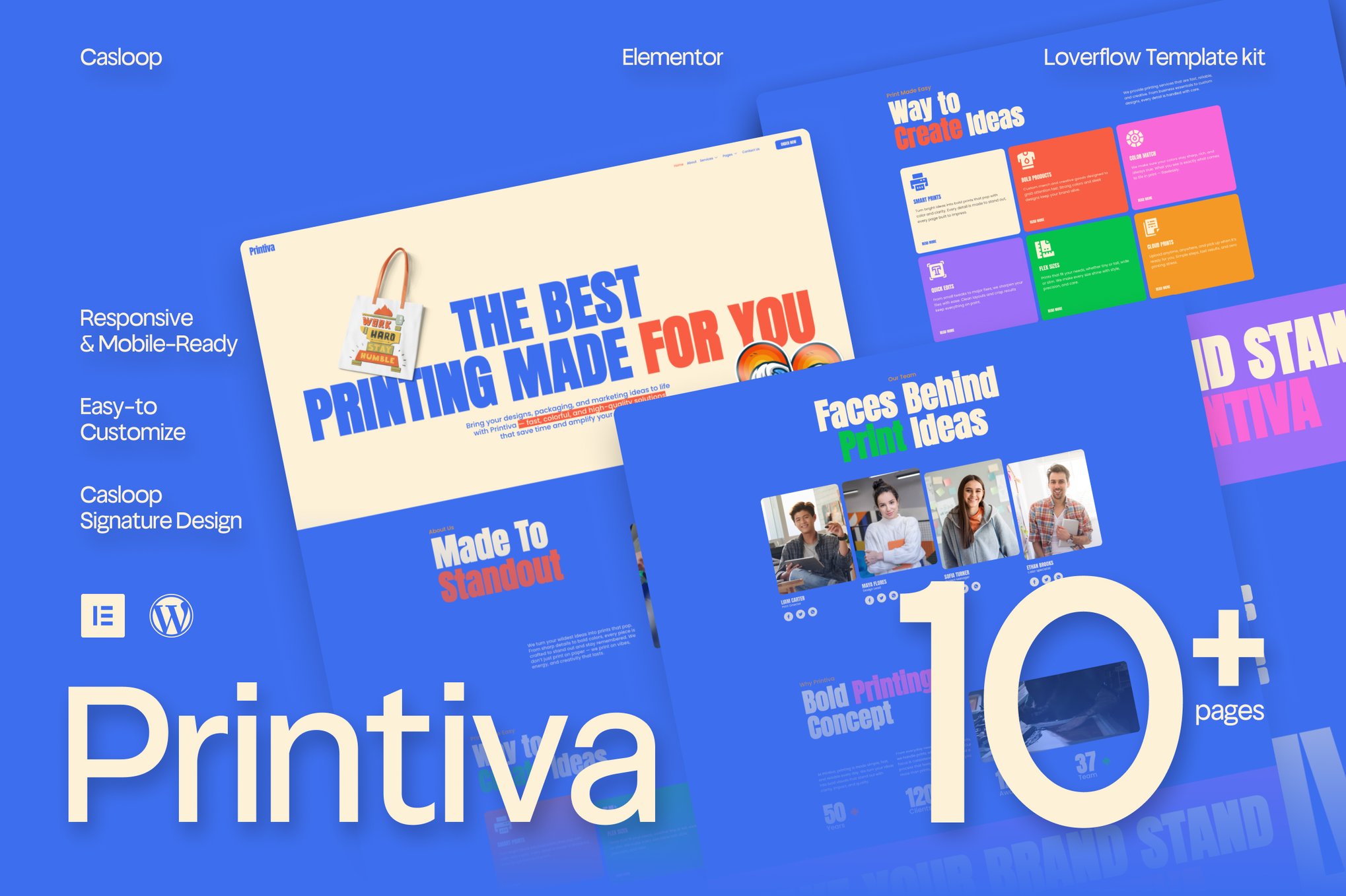 Printiva - Modern Colorful Printing Service Company Elementor Template Kit template kit cover image