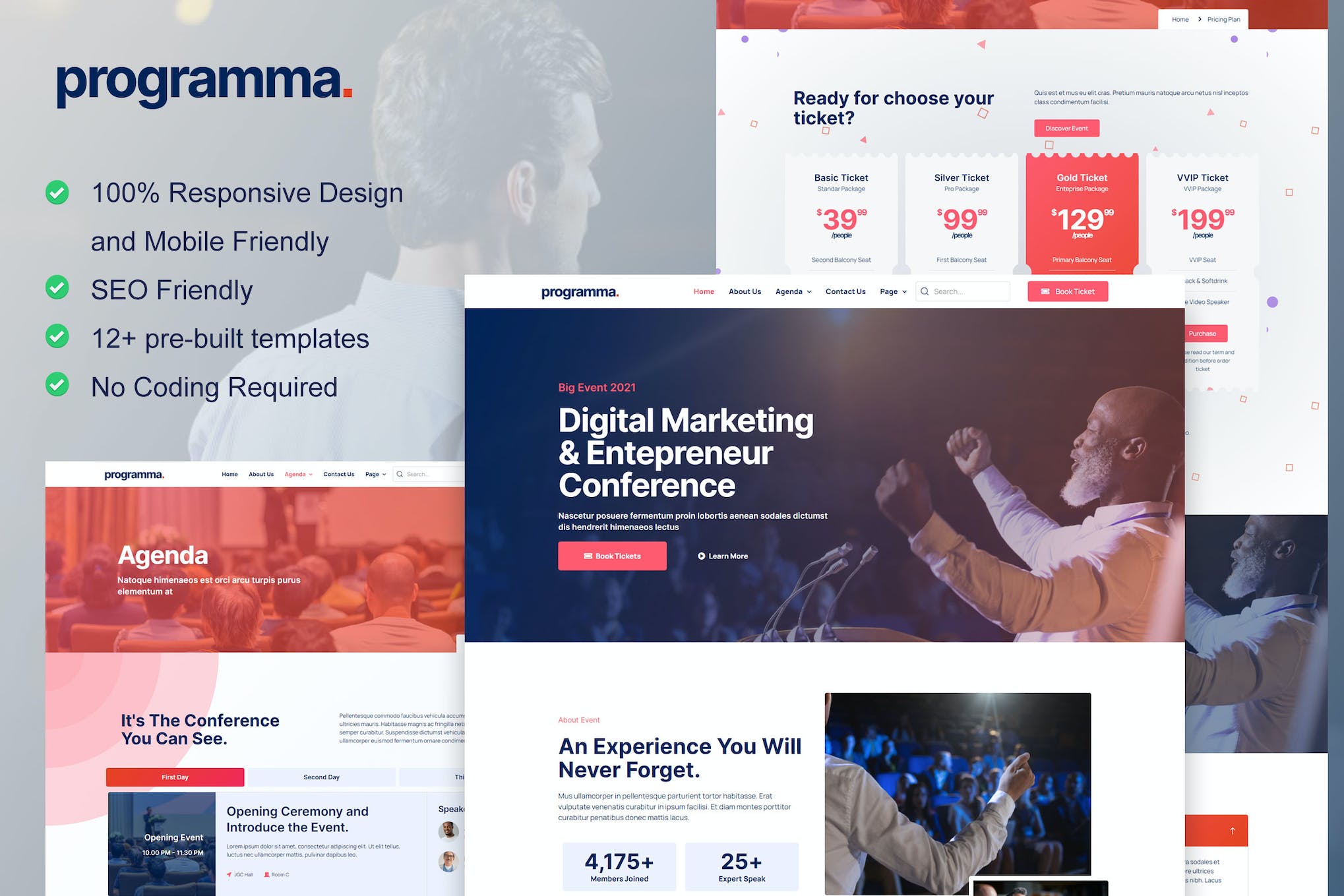 Programma - Event & Conference Elementor Template Kit template kit cover image