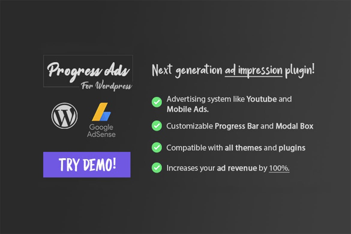 Progress Ads - WordPress Adsense & Banner Plugin plugin cover image