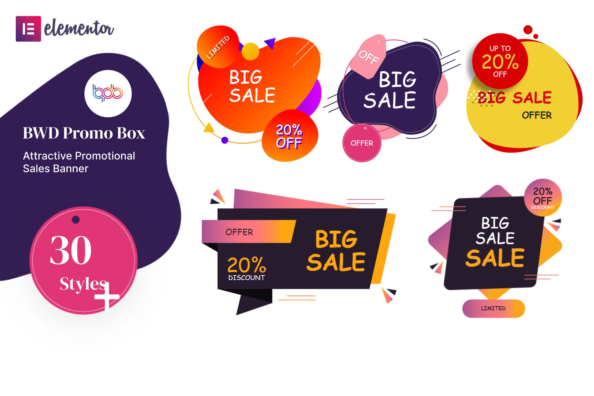 Promo box elementor addons plugin cover image