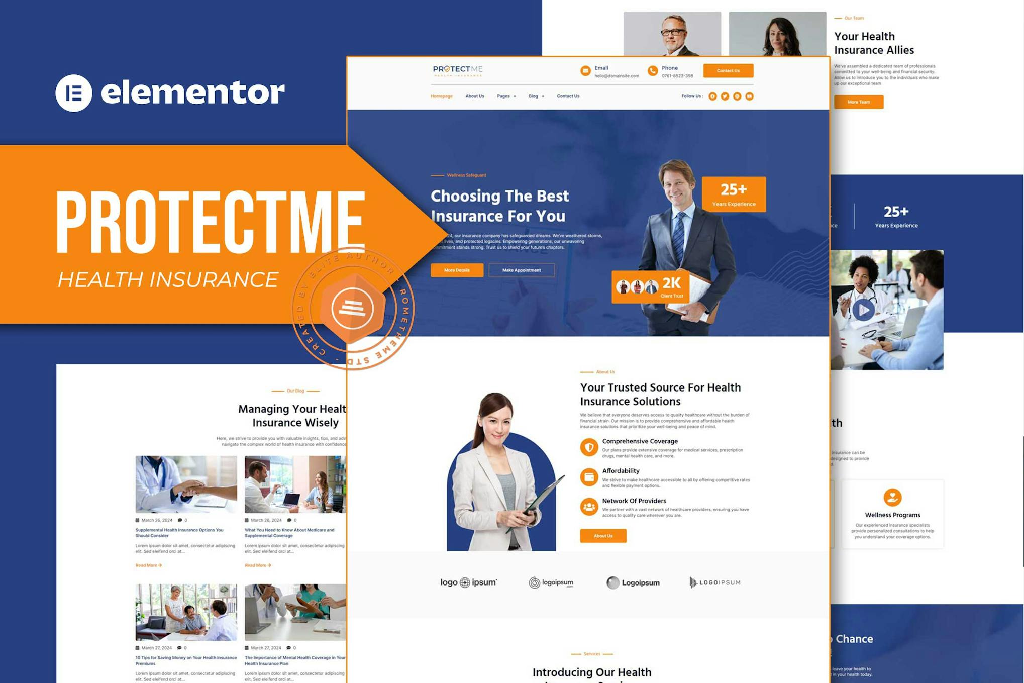 Protectme - Health Insurance Elementor Template Kit template kit cover image