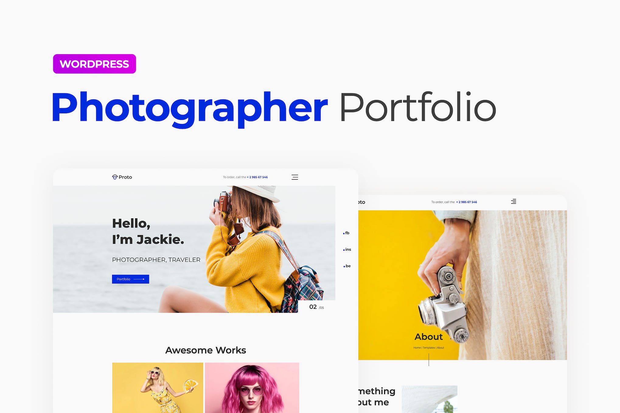 Proto – Photographer Portfolio Template Kit template kit cover image