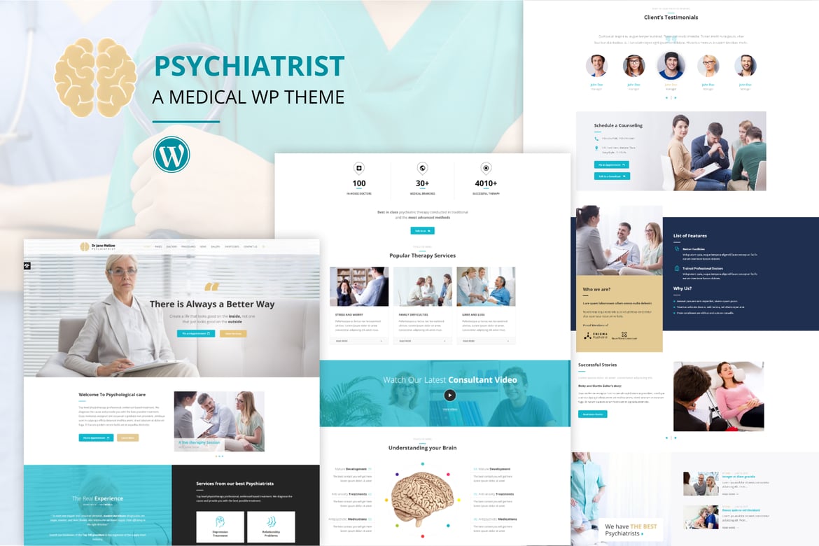 Psychiatrist – Psychology – Counseling WordPress Theme theme cover image