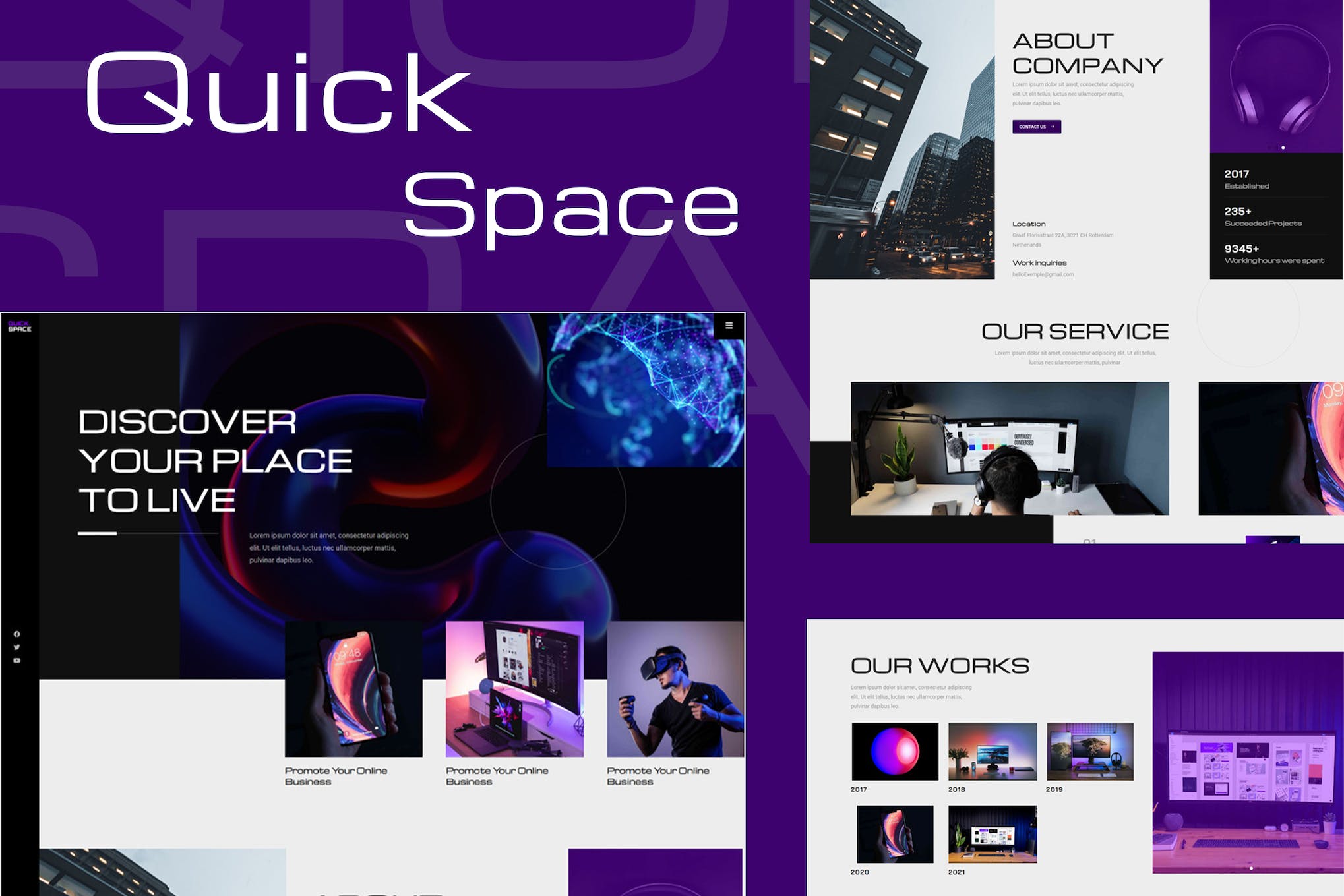 QuickSpace - Creative Business Elementor Template Kit template kit cover image