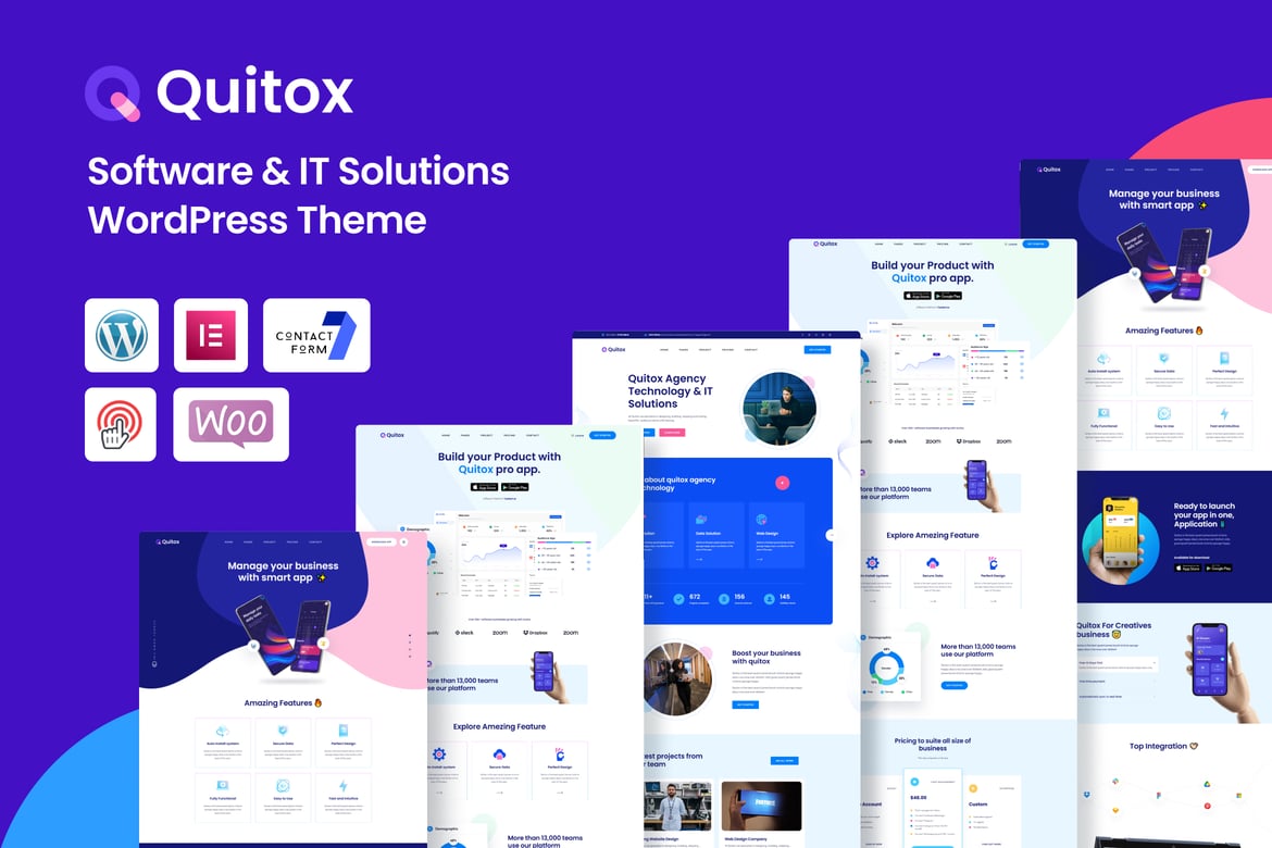Quitox – Software & IT Solutions WordPress Theme theme cover image