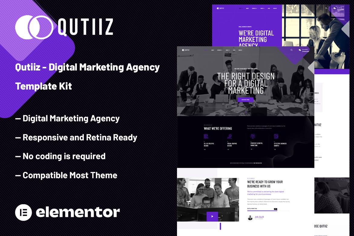 Qutiiz - Digital Marketing Agency Template Kit template kit cover image