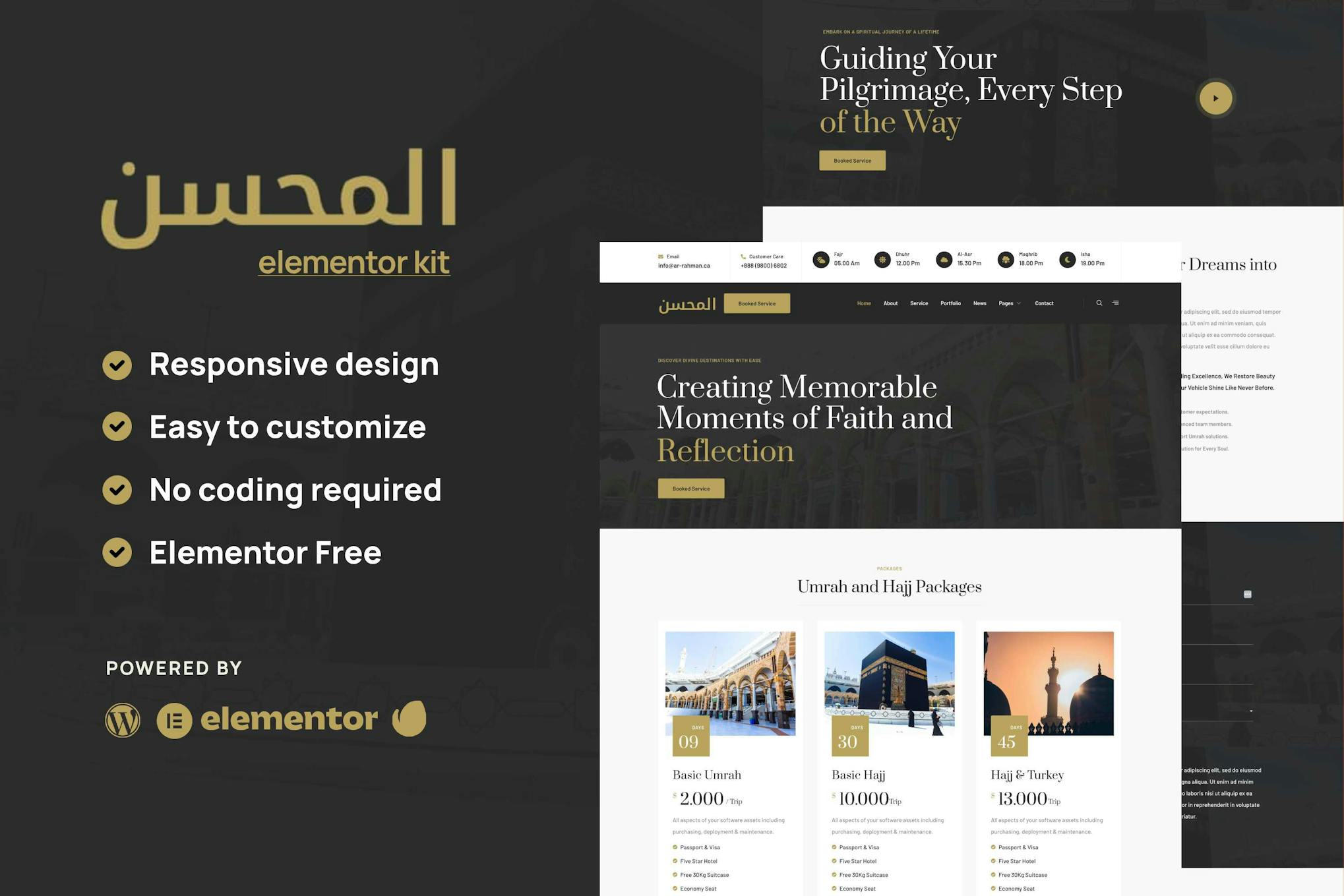 Rahman - Hajj & Umrah Tour Agency Elementor Template Kit template kit cover image