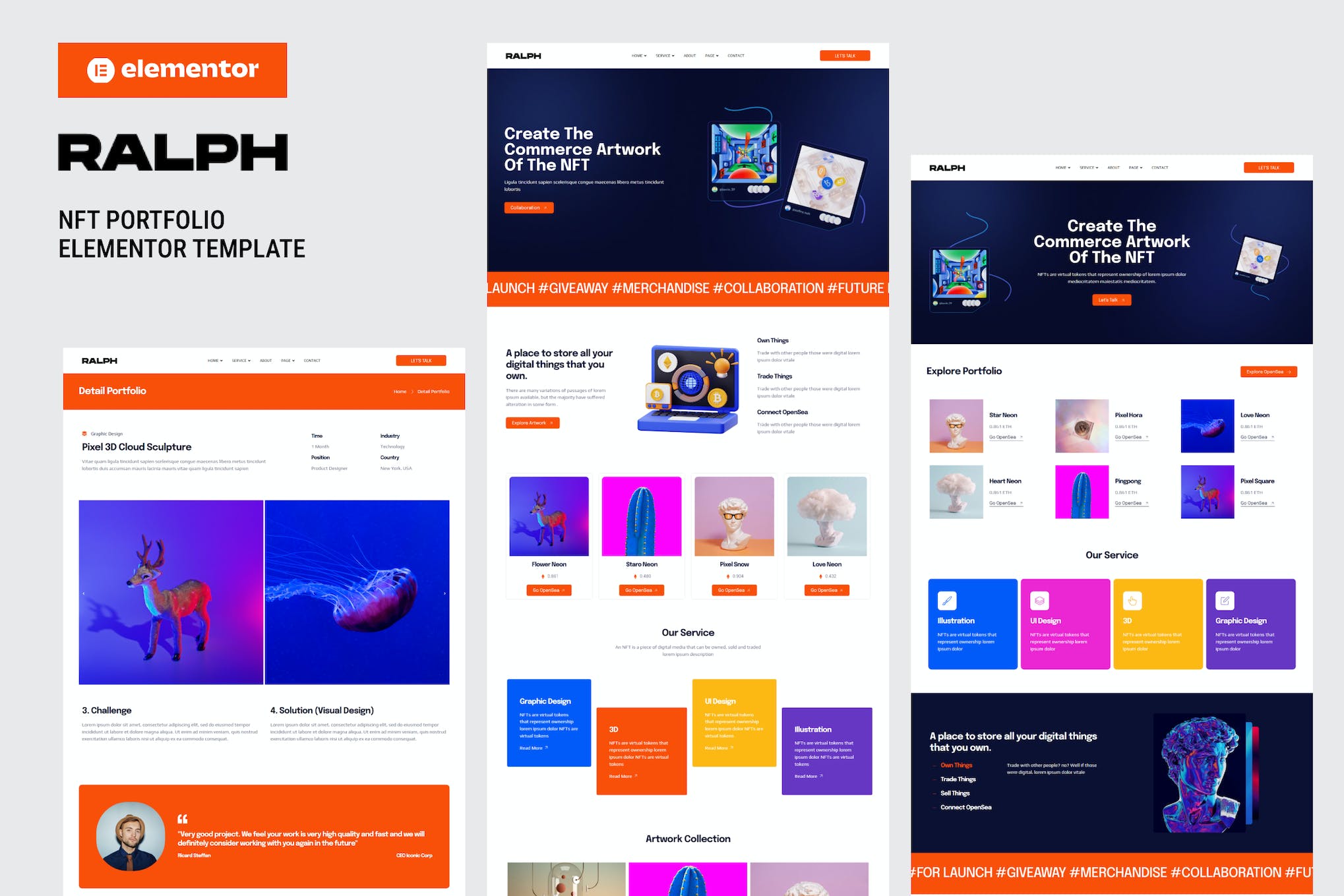 Ralph - NFT Portfolio Elementor Template Kit template kit cover image