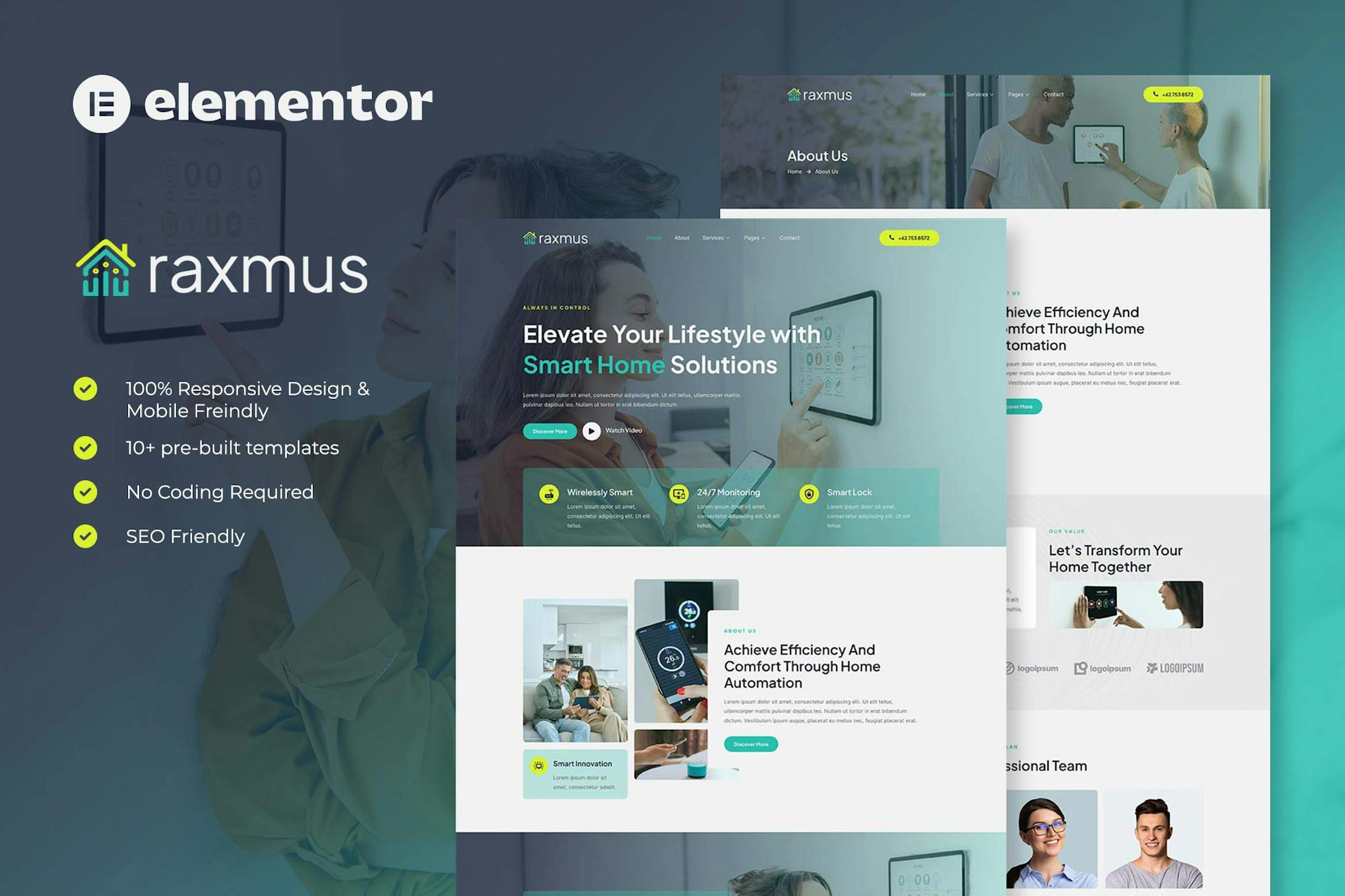 Raxmus - Smart Home Automation Elementor Template Kit template kit cover image