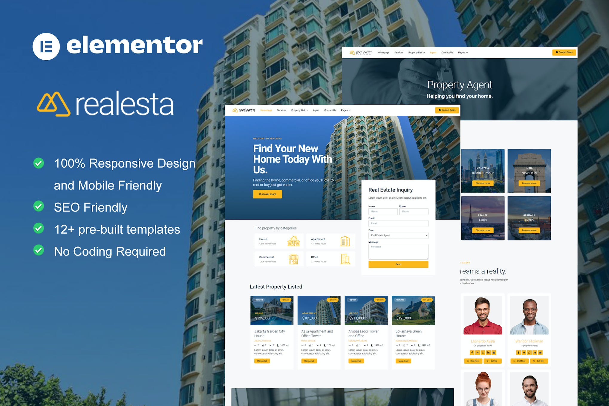 Realesta - Real Estate Elementor Template Kit template kit cover image