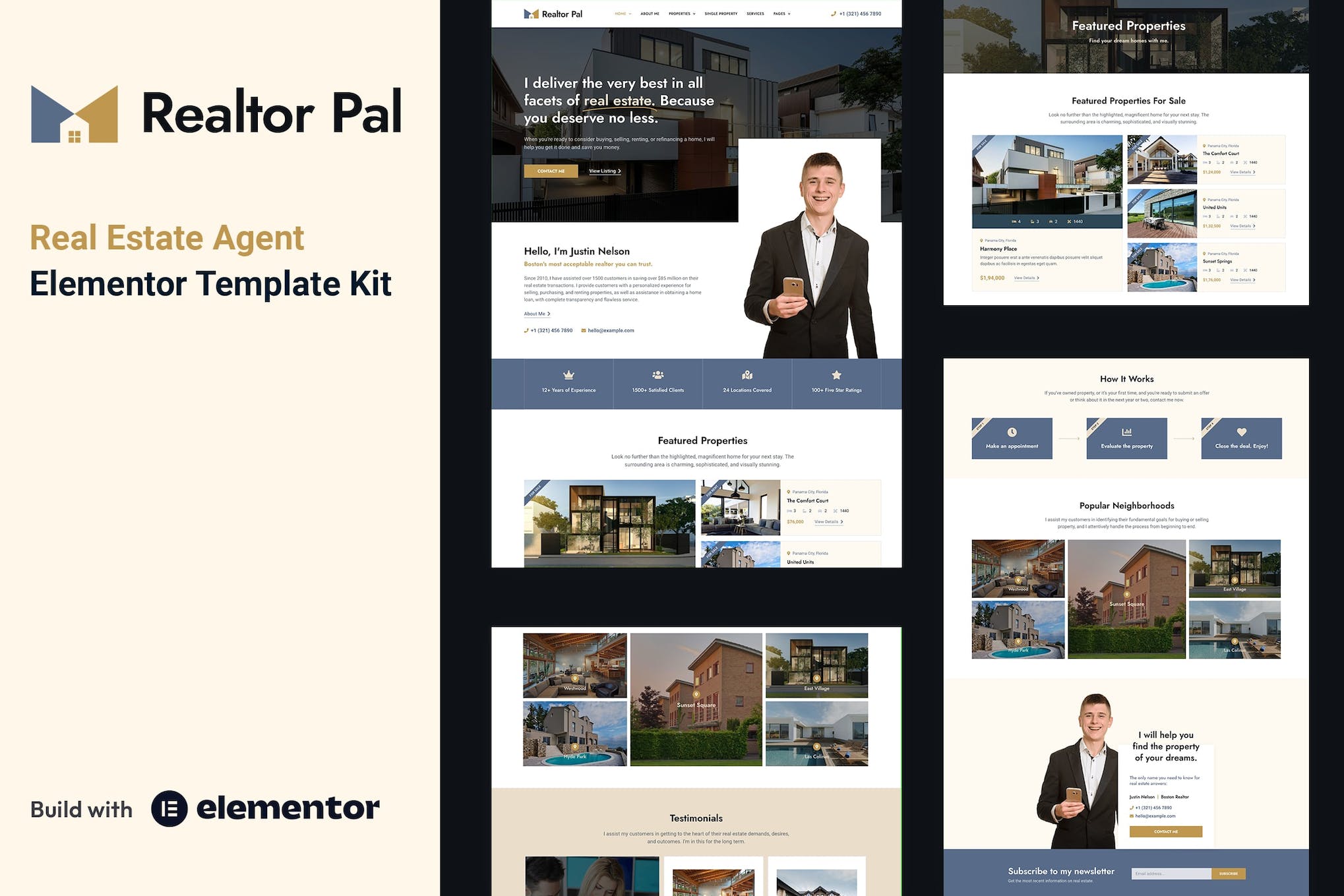 Realtor Pal - Real Estate Agent Elementor Pro Template Kit template kit cover image