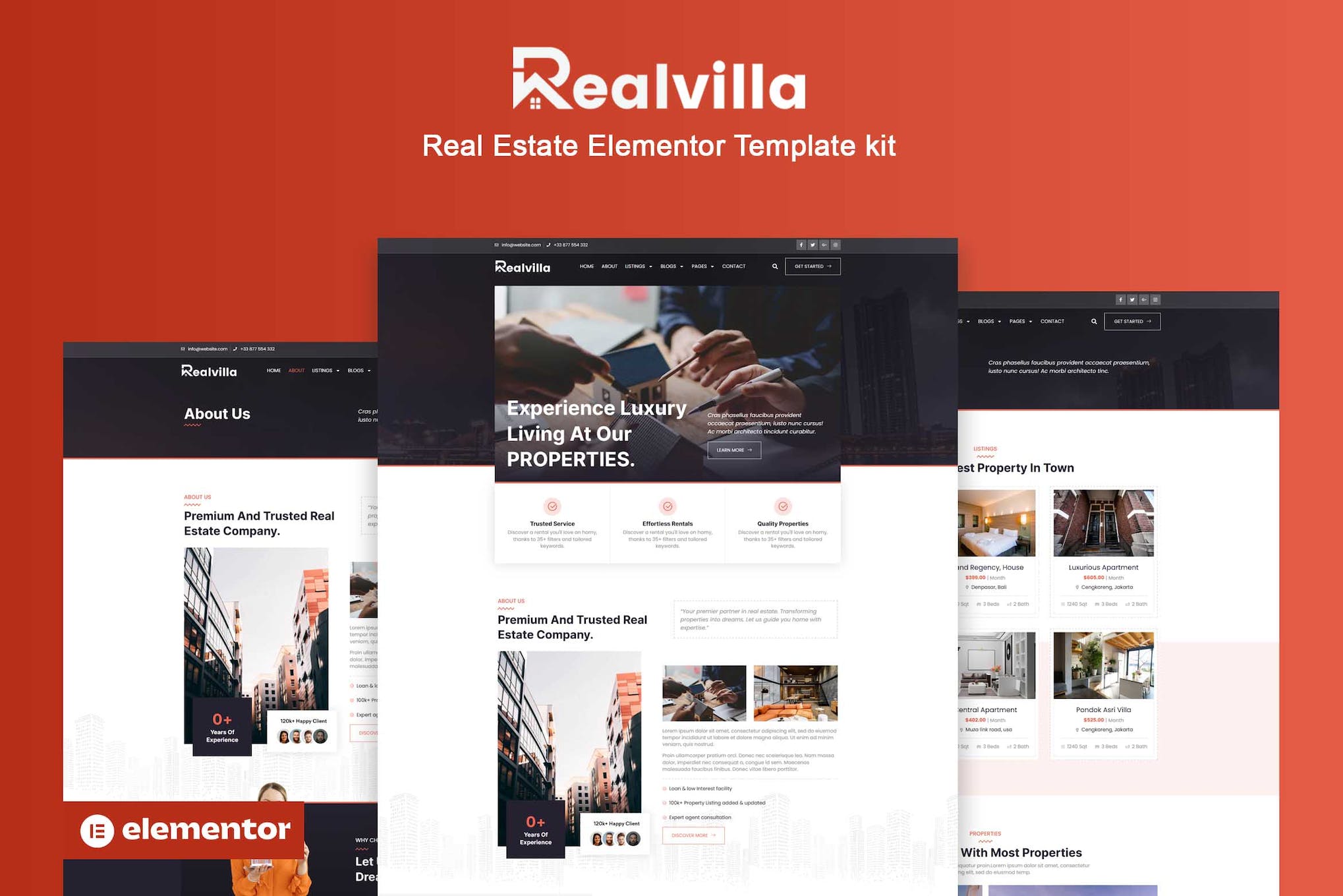 Realvilla - Real Estate Elementor Pro Template Kit template kit cover image