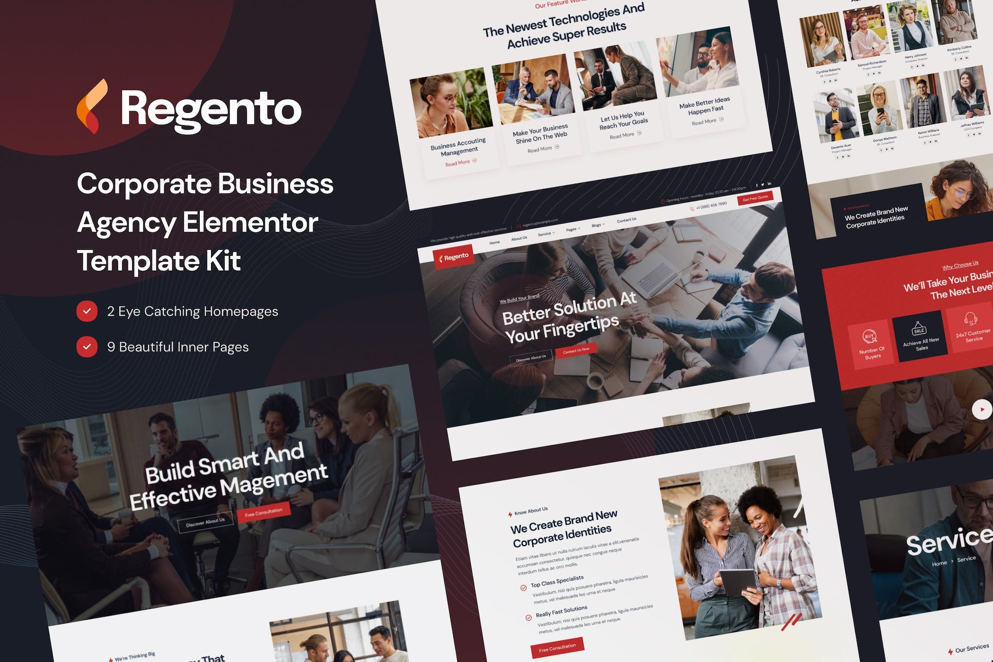 Regento - Business Agency Elementor Template Kit template kit cover image