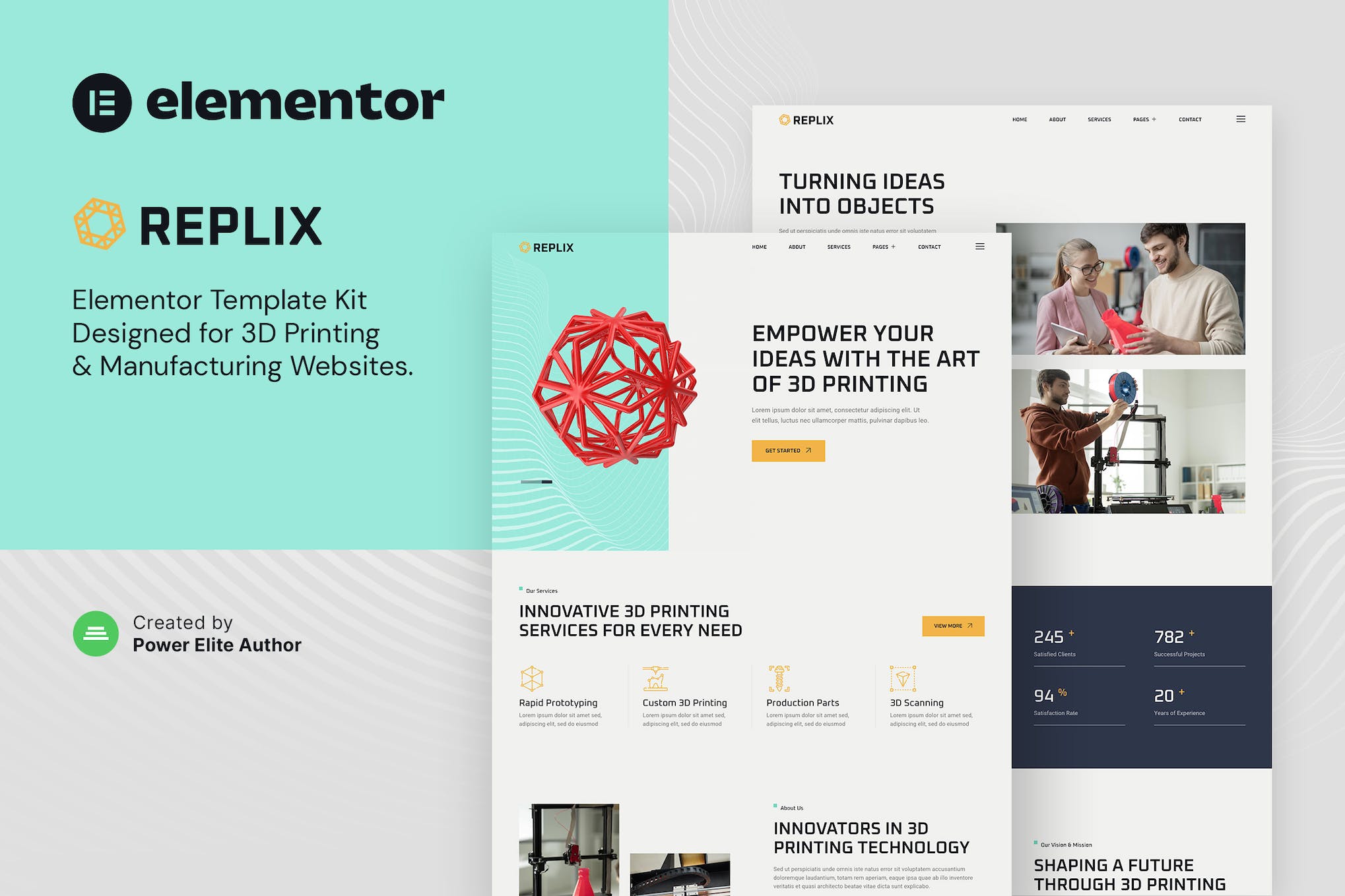Replix – 3D Priting & Manufacturing Services Elementor Template Kit template kit cover image