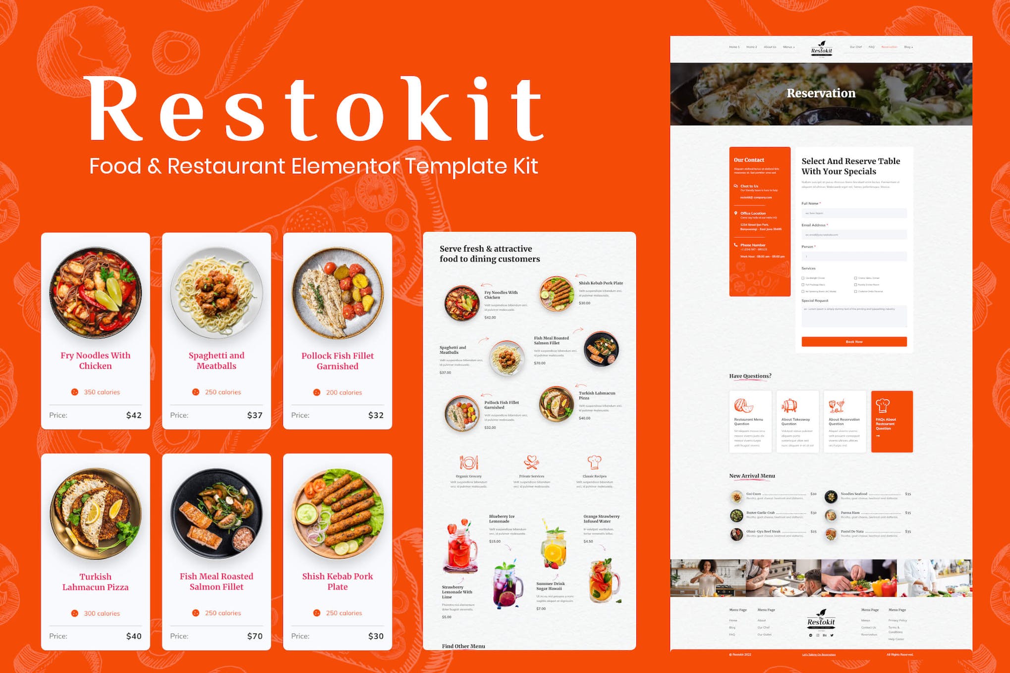 Restokit - Food & Restaurant Elementor Template Kit template kit cover image