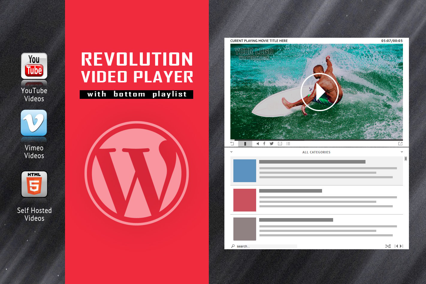 Revolution Video Player With Bottom Playlist plugin cover image