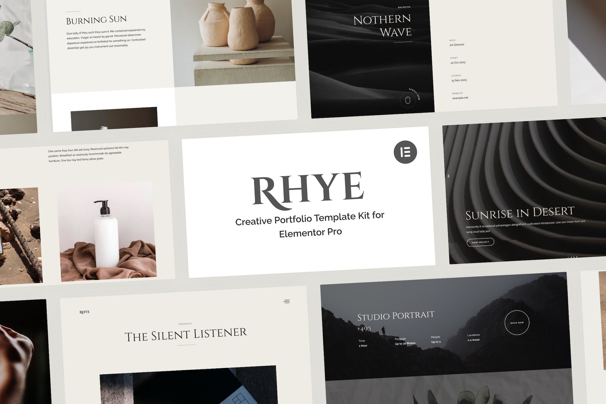 Rhye – Creative Portfolio Elementor Pro Template Kit template kit cover image